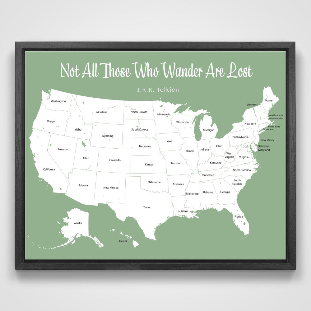 Push Pin Mini USA Map - Prism Color Series - Midnight CM Mini Map