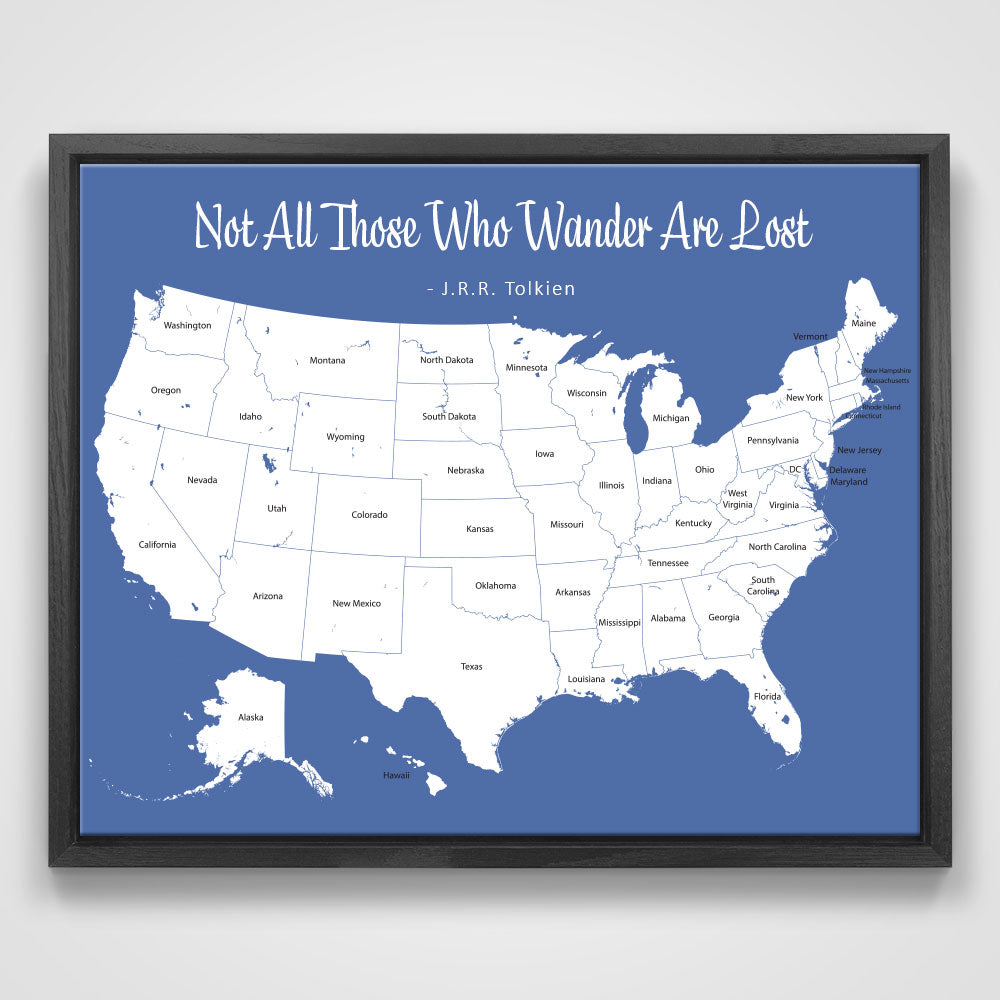 Push Pin Mini USA Map - Prism Color Series - Midnight CM Mini Map