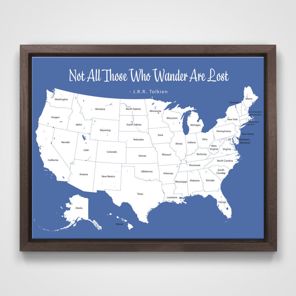 Push Pin Mini USA Map - Prism Color Series - Midnight CM Mini Map