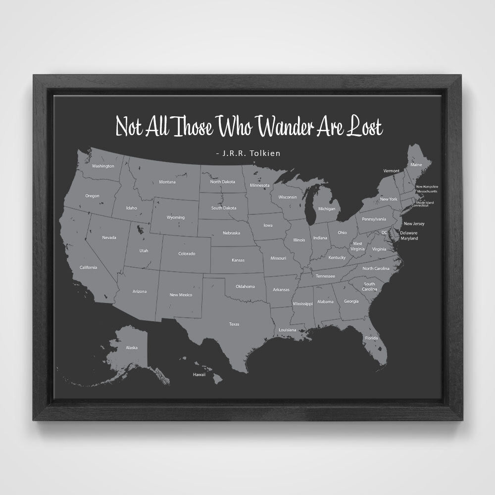 Push Pin Mini USA Map - Prism Color Series - Midnight CM Mini Map