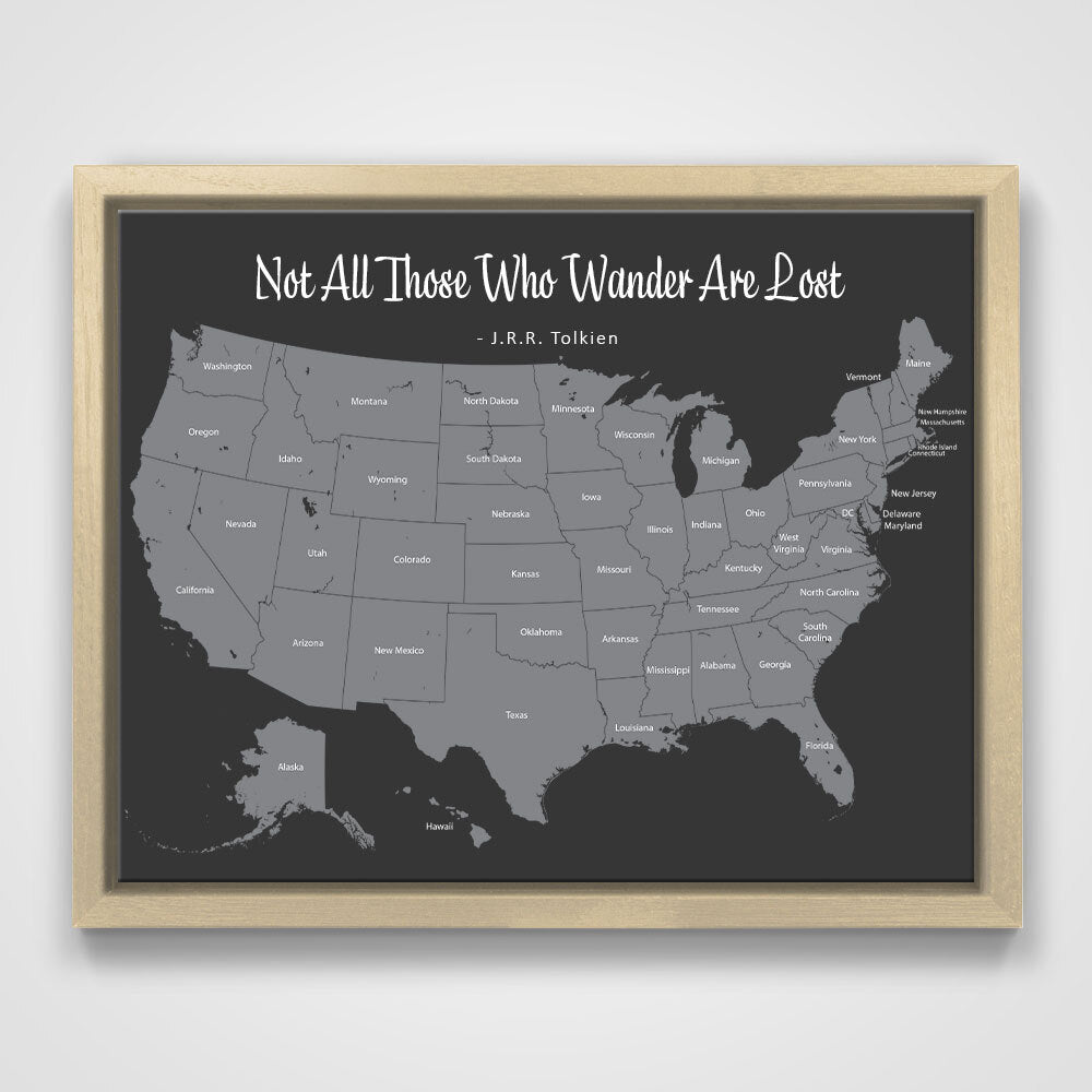 Push Pin Mini USA Map - Prism Color Series - Midnight CM Mini Map