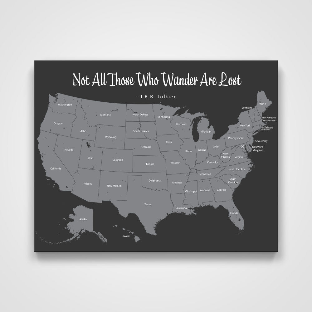 Push Pin Mini USA Map - Prism Color Series - Midnight CM Mini Map