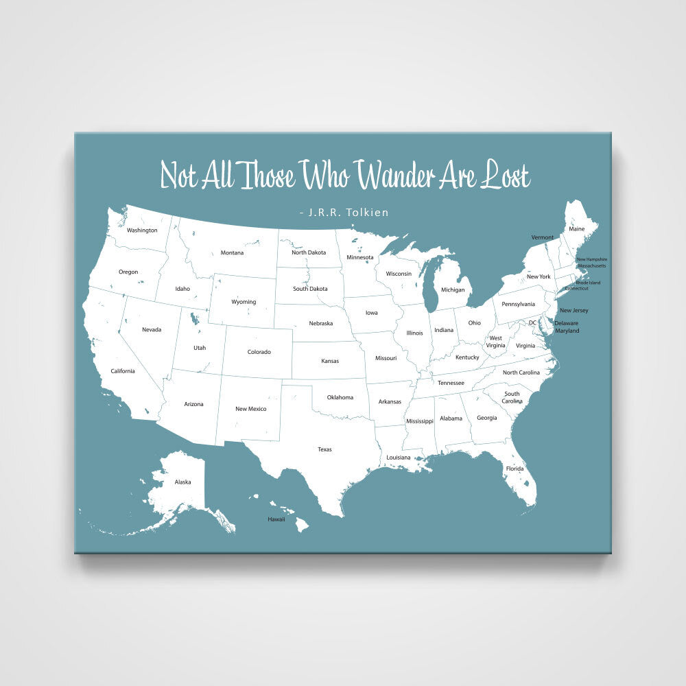 Push Pin Mini USA Map - Prism Color Series - Midnight CM Mini Map