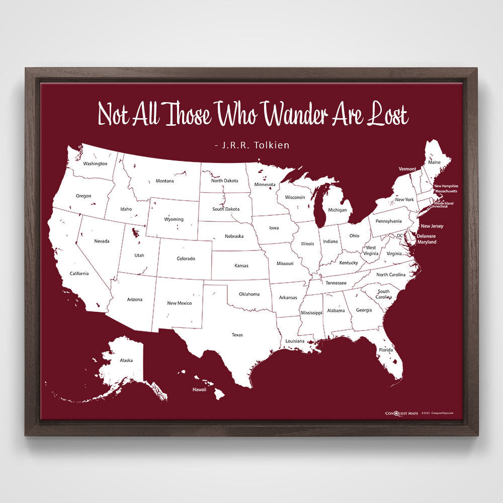 Push Pin Mini USA Map - Prism Color Series - Midnight CM Mini Map