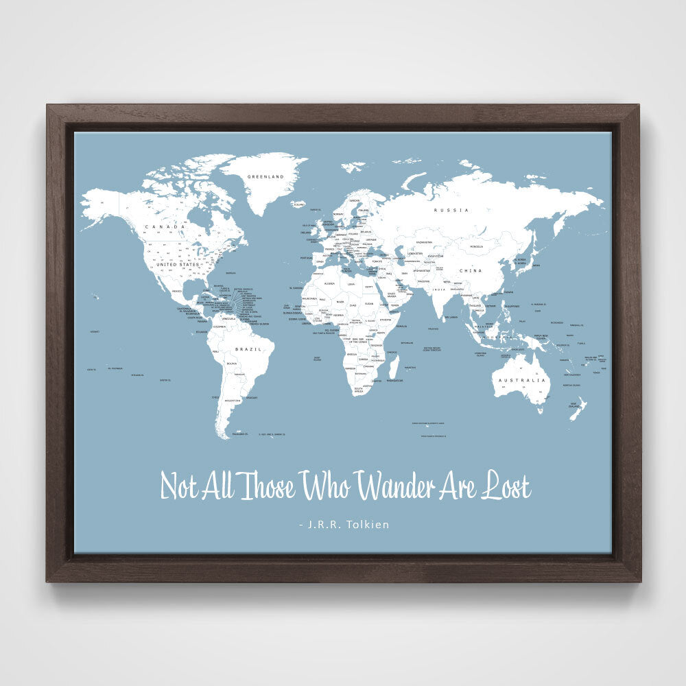 Push Pin Mini World Map - Prism Color Series - Midnight CM Mini Map