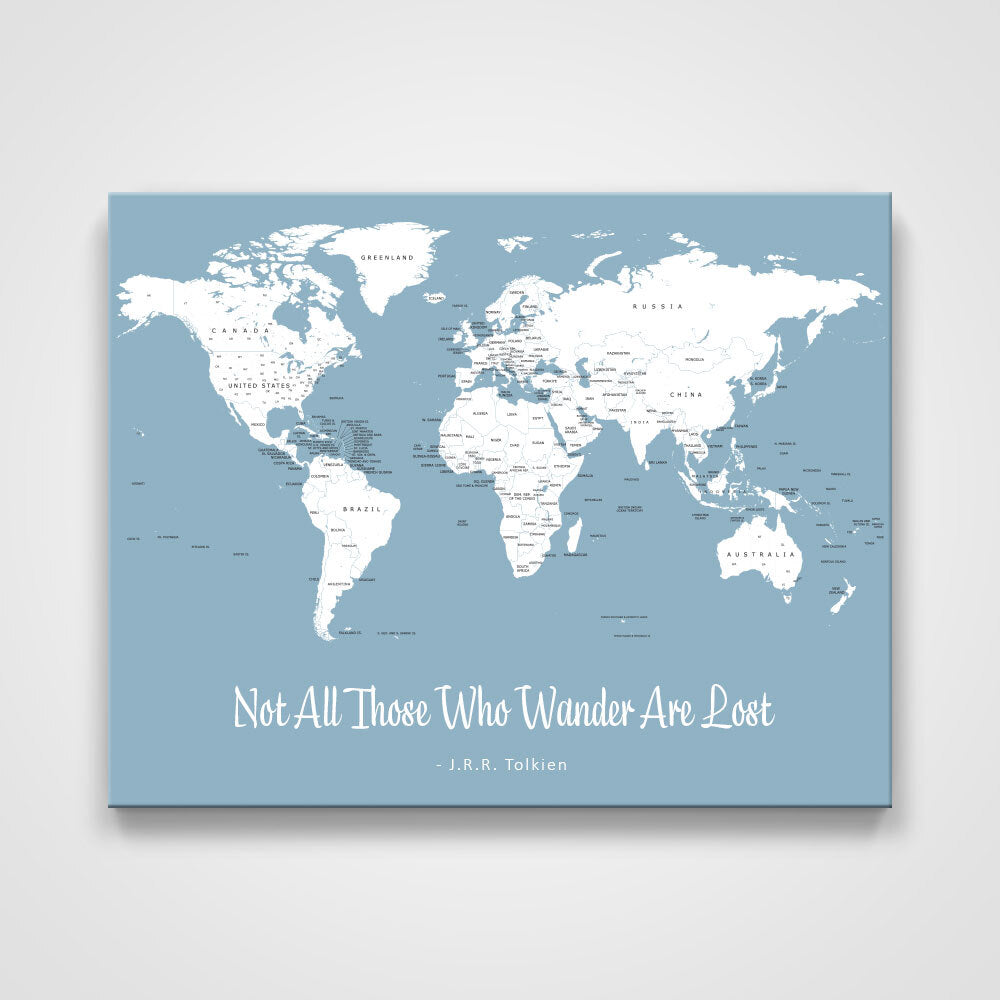 Push Pin Mini World Map - Prism Color Series - Midnight CM Mini Map