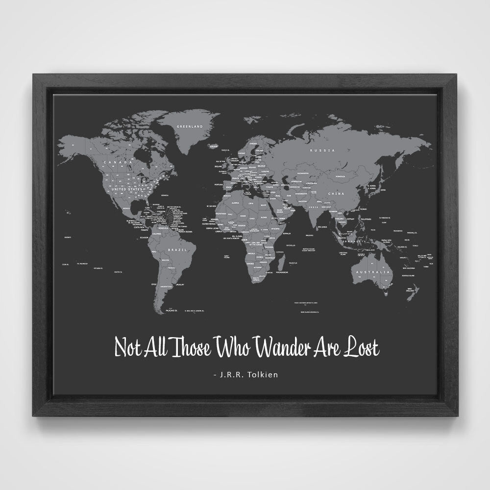 Push Pin Mini World Map - Prism Color Series - Midnight CM Mini Map