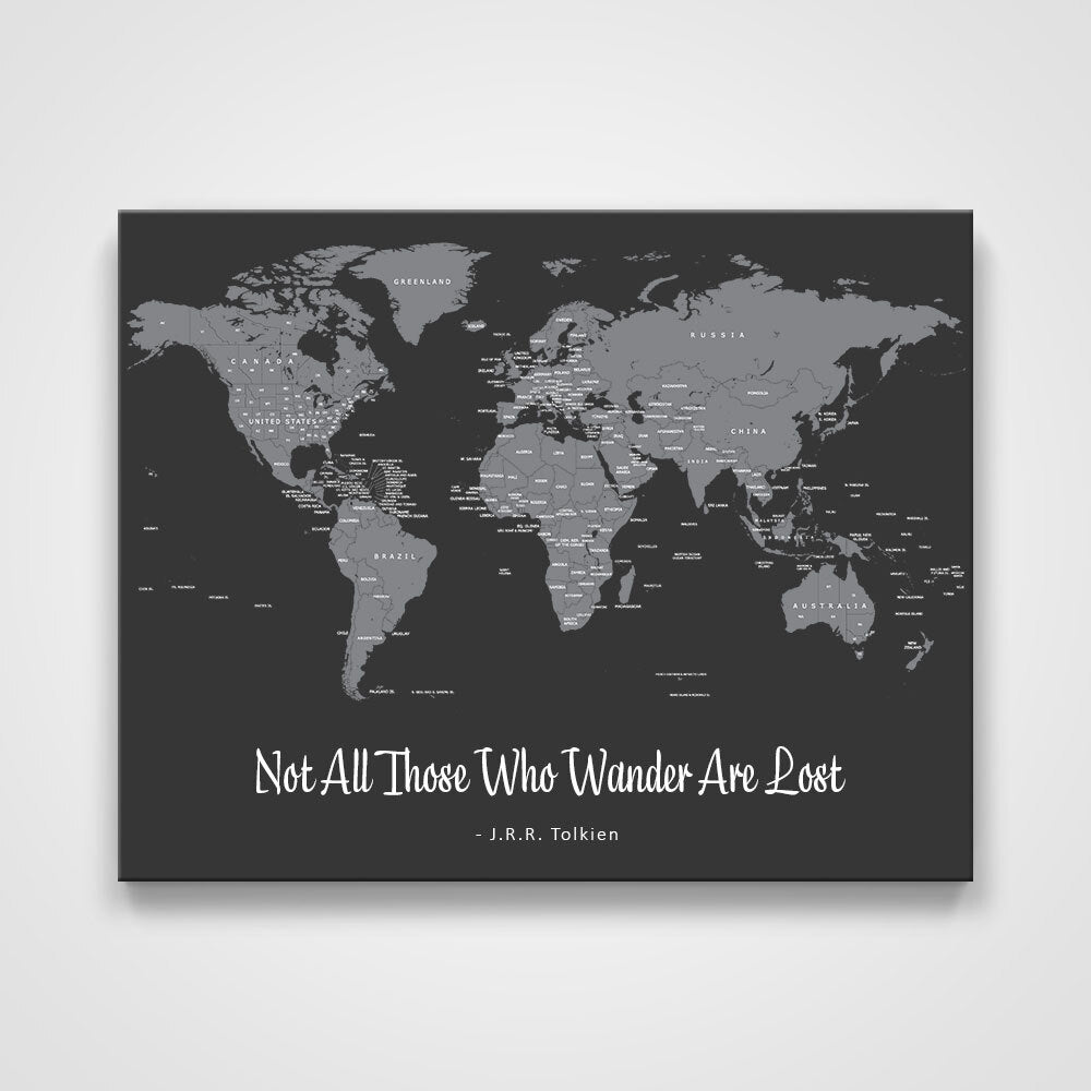 Push Pin Mini World Map - Prism Color Series - Midnight CM Mini Map