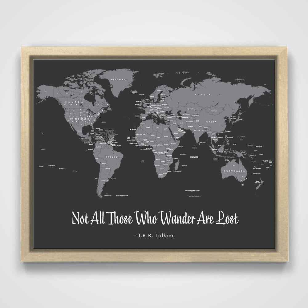 Push Pin Mini World Map - Prism Color Series - Midnight CM Mini Map