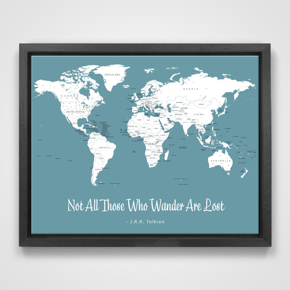 Push Pin Mini World Map - Prism Color Series - Midnight CM Mini Map