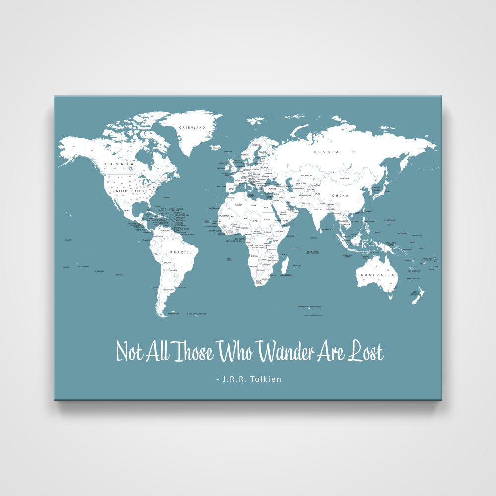 Push Pin Mini World Map - Prism Color Series - Midnight CM Mini Map