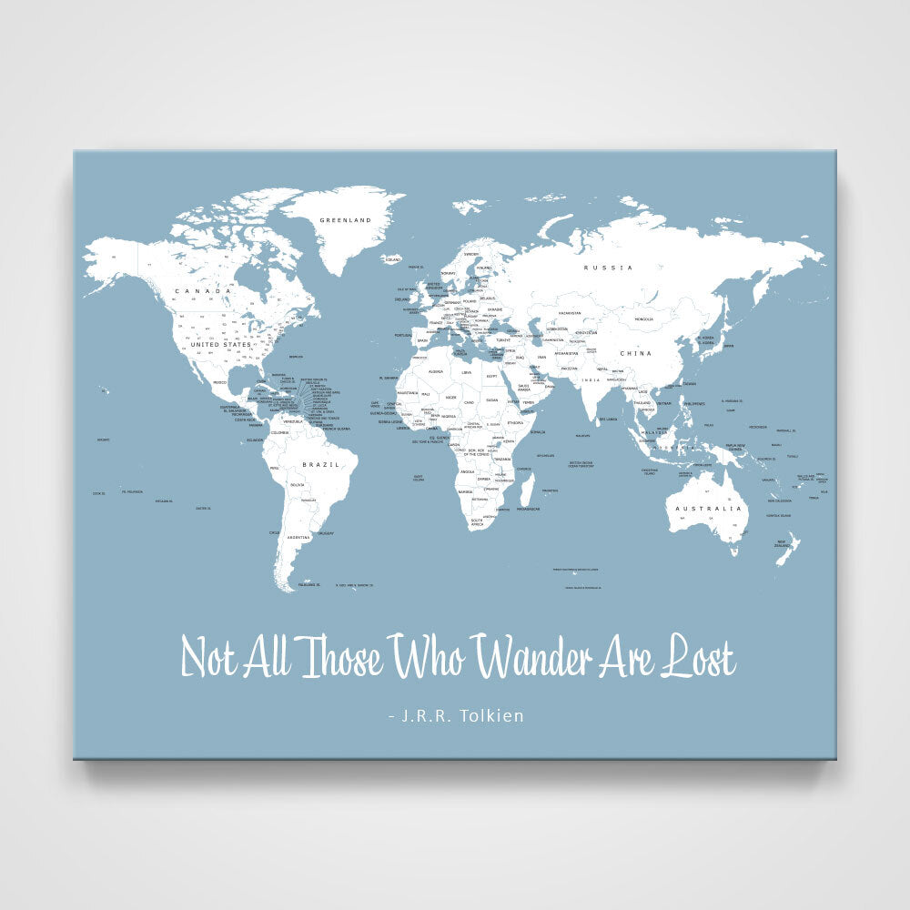 Push Pin Mini World Map - Prism Color Series - Midnight CM Mini Map