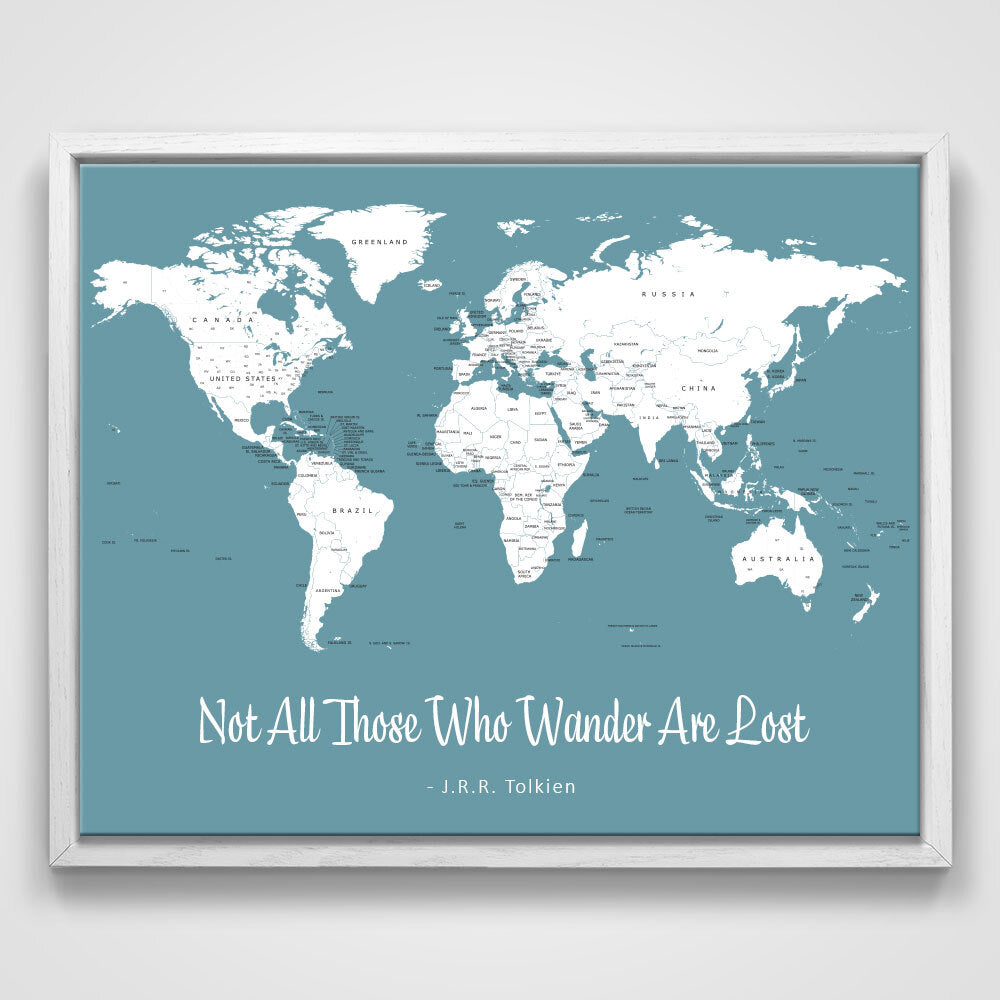 Push Pin Mini World Map - Prism Color Series - Midnight CM Mini Map