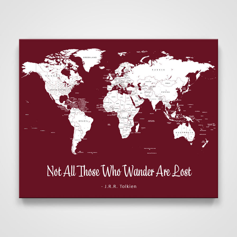 Push Pin Mini World Map - Prism Color Series - Midnight CM Mini Map