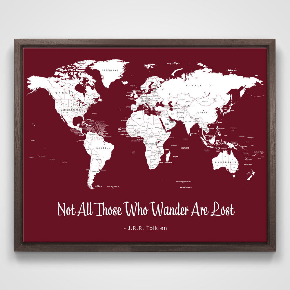 Push Pin Mini World Map - Prism Color Series - Midnight CM Mini Map