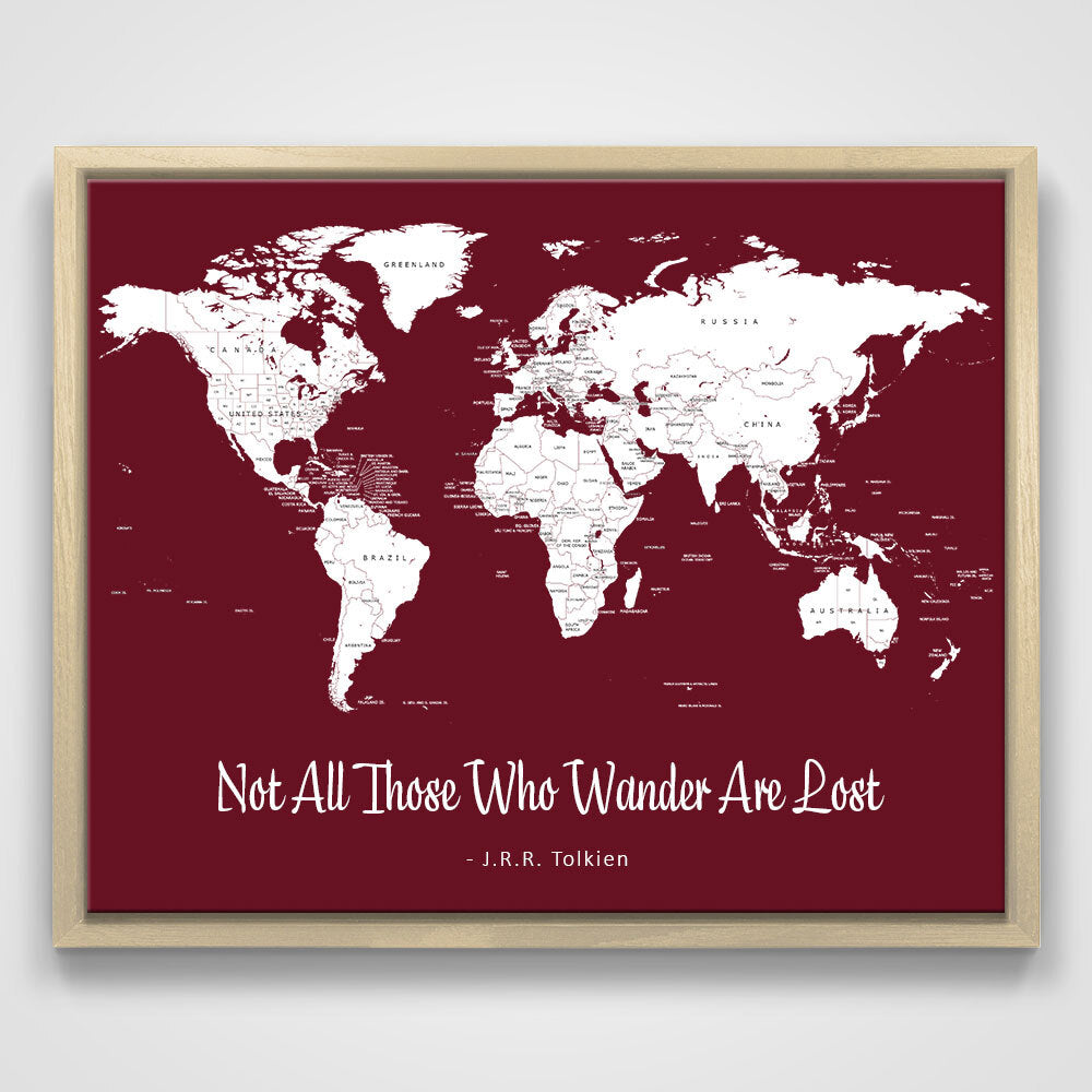 Push Pin Mini World Map - Prism Color Series - Midnight CM Mini Map