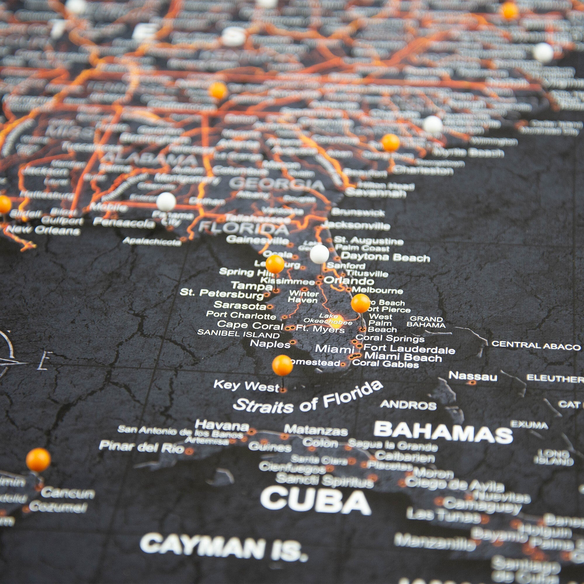 Push Pin USA Map (Pin Board) - Obsidian Inferno (Copy) CM Pin Board