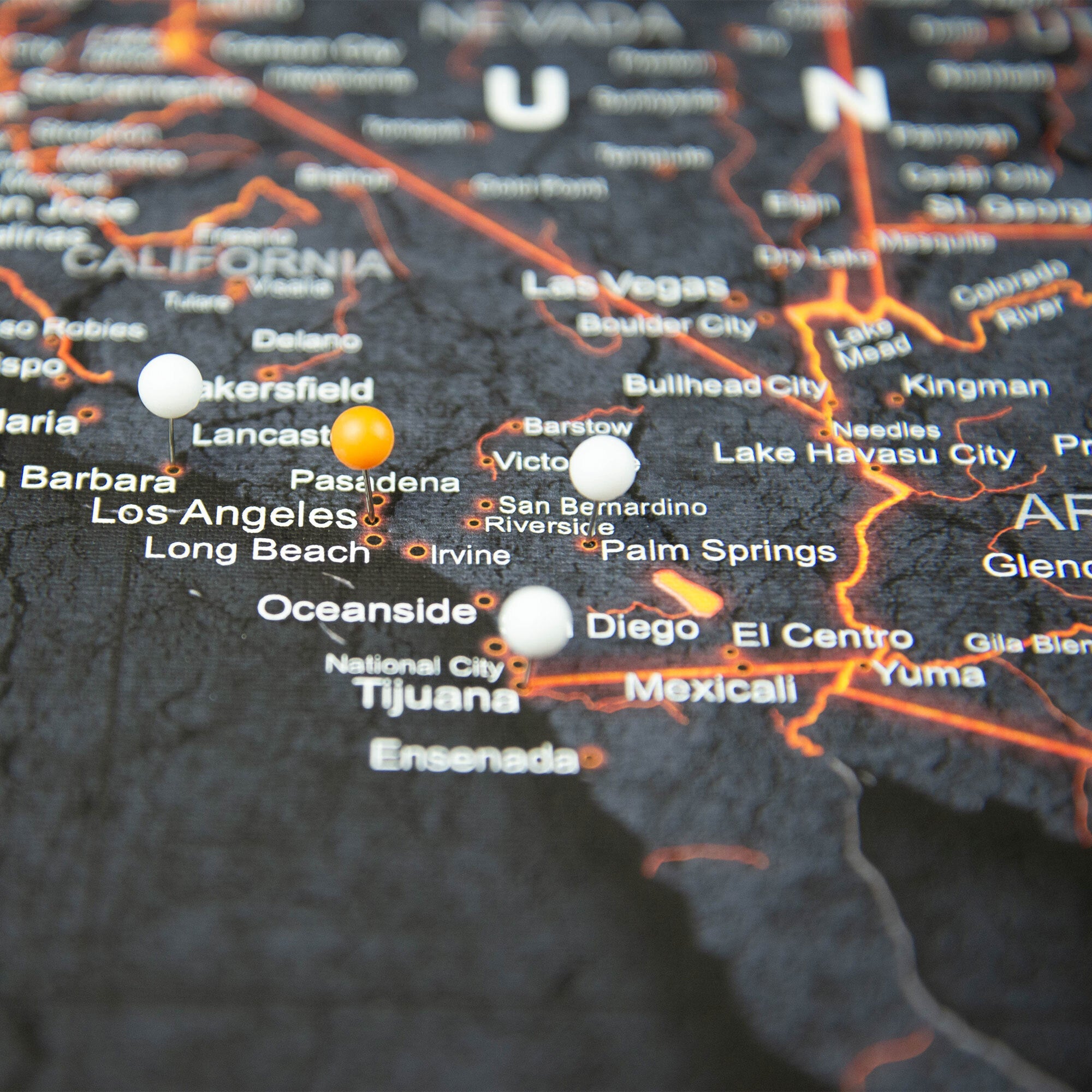 Push Pin USA Map (Pin Board) - Obsidian Inferno (Copy) CM Pin Board