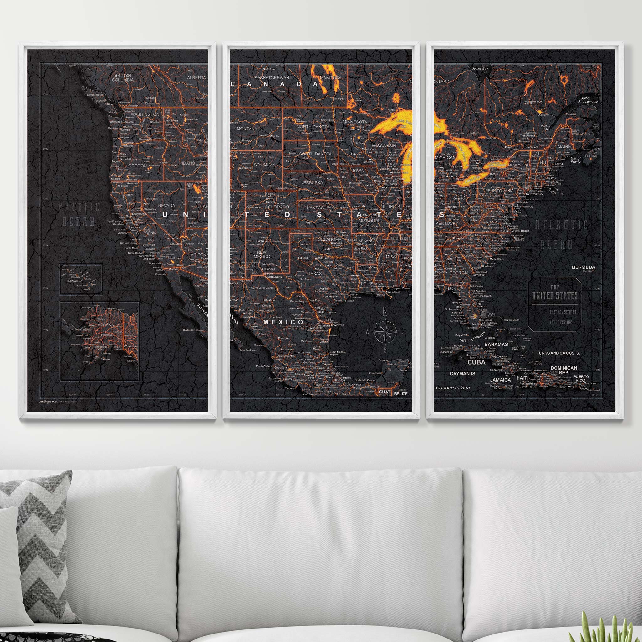 Push Pin USA Map (Pin Board) - Obsidian Inferno (Copy) CM Pin Board