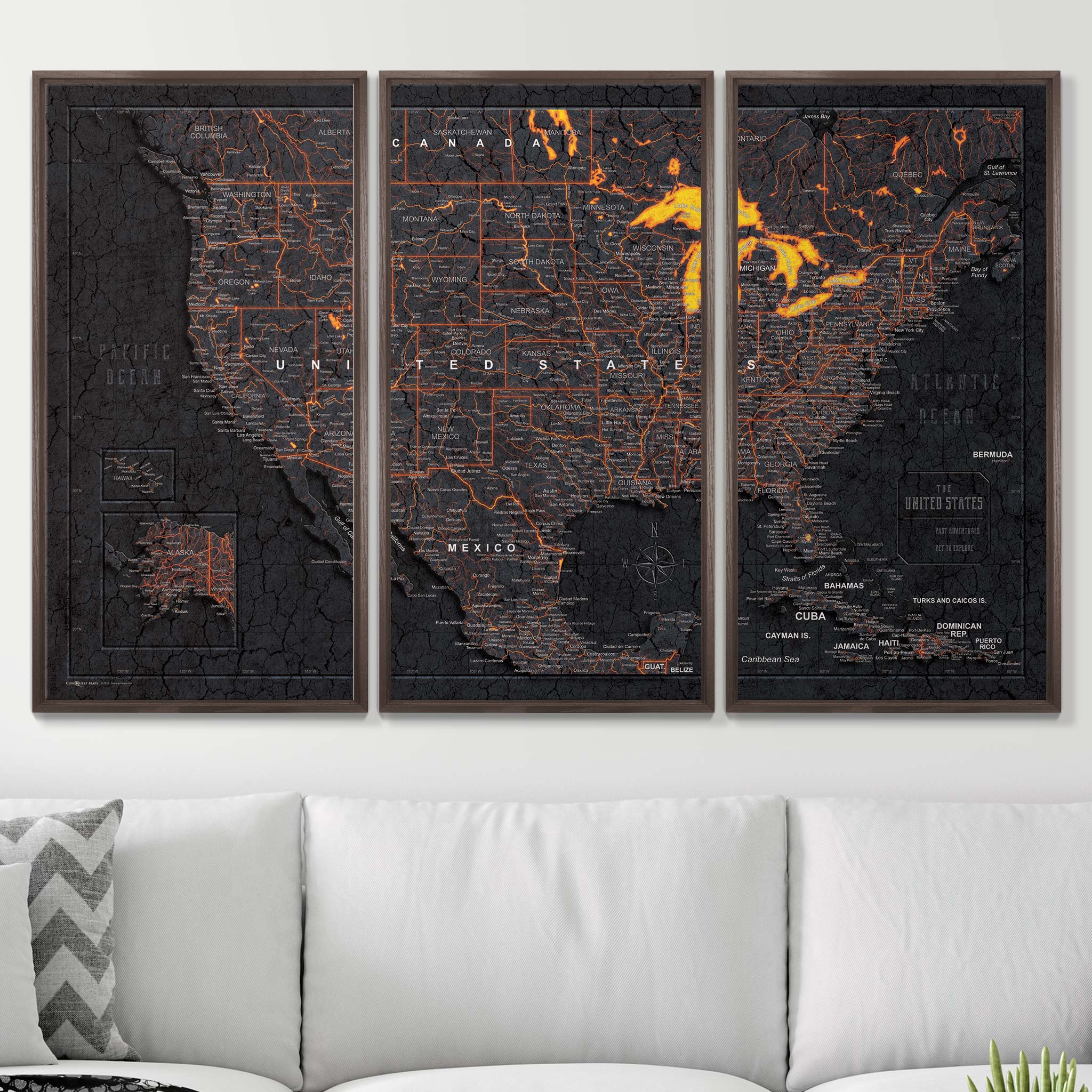 Push Pin USA Map (Pin Board) - Obsidian Inferno (Copy) CM Pin Board
