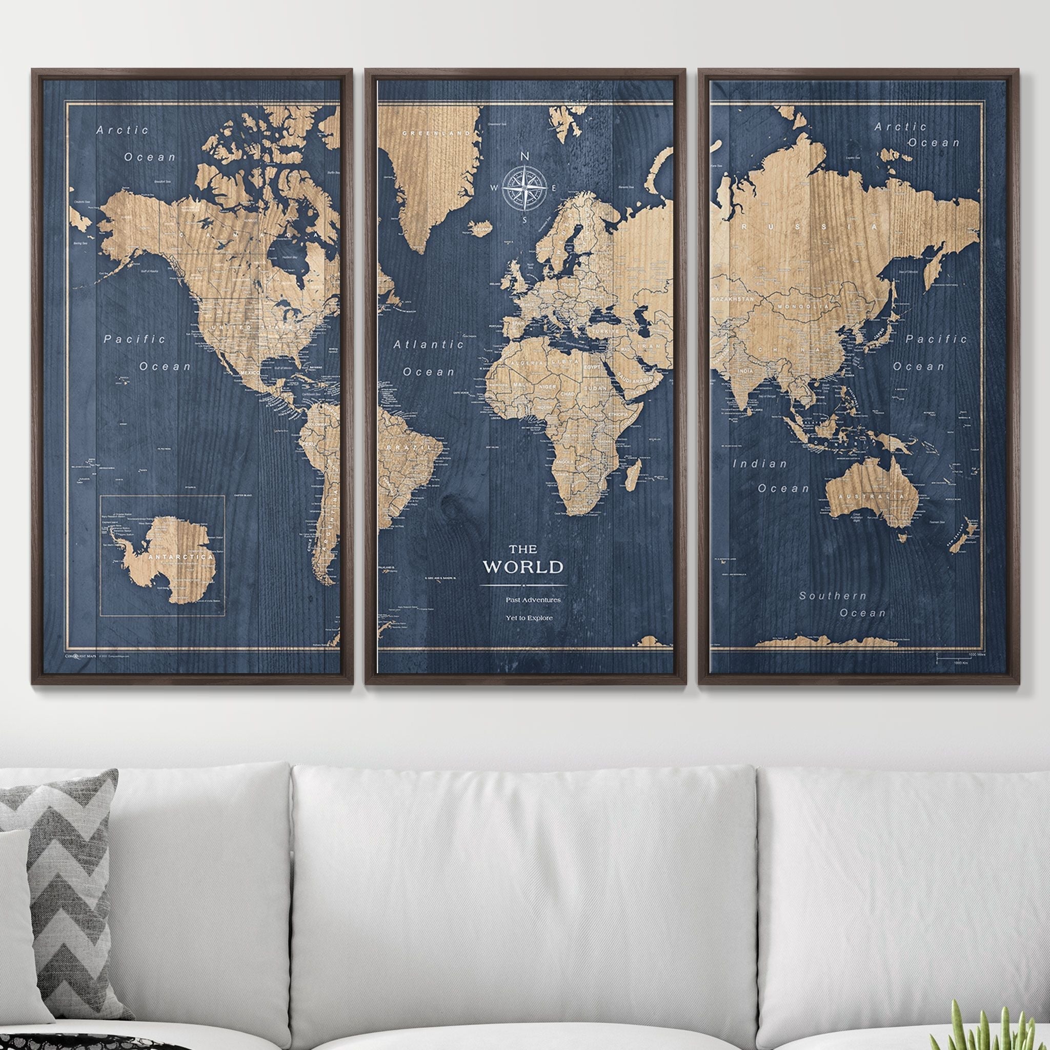 Push Pin World Map - Deep-Sea Drift CM Pin Board