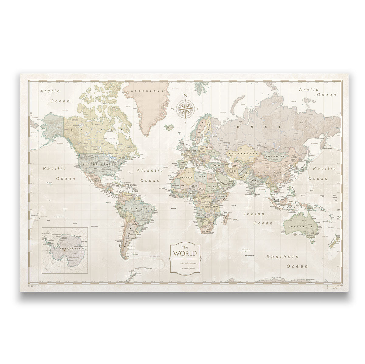 Push Pin World Map - Desert Sunrise CM Pin Board