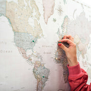 Push Pin World Map - Desert Sunrise CM Pin Board