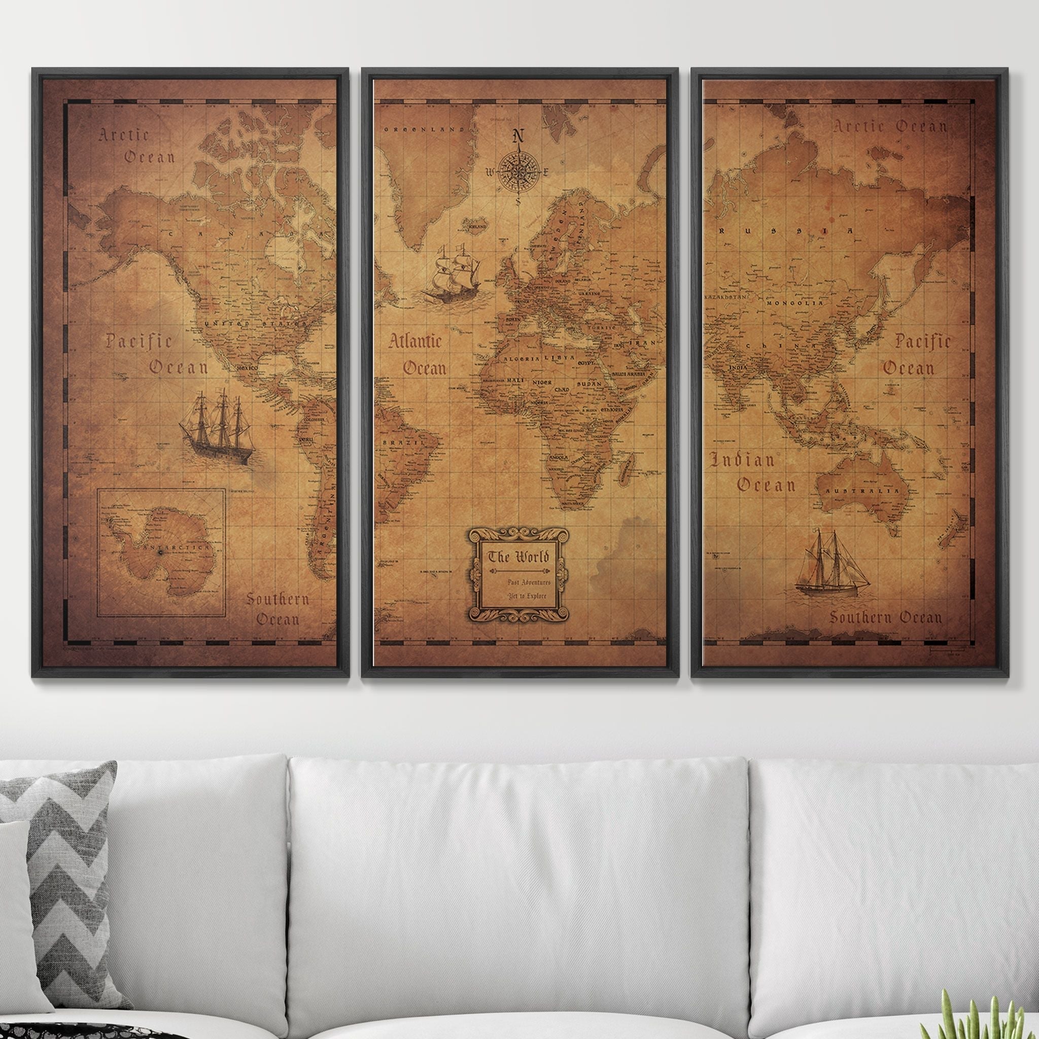 Push Pin World Map - Golden Aged - Overstock Sale CM Pin Board