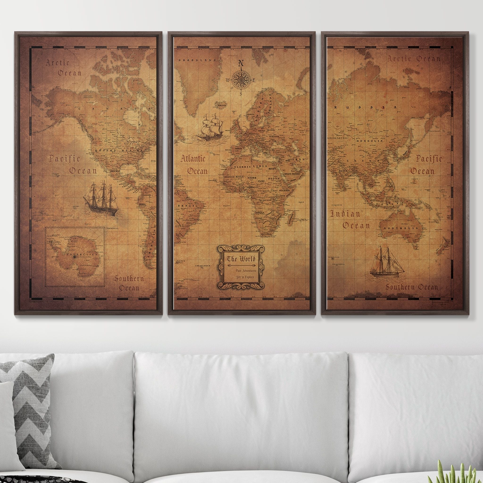 Push Pin World Map - Golden Aged - Overstock Sale CM Pin Board