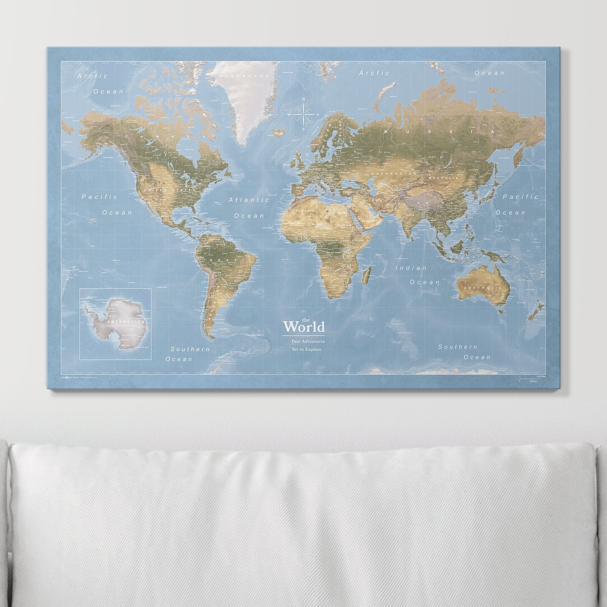 Push Pin World Map (Pin Board) - Natural Earth - Overstock Sale! CM Pin Board