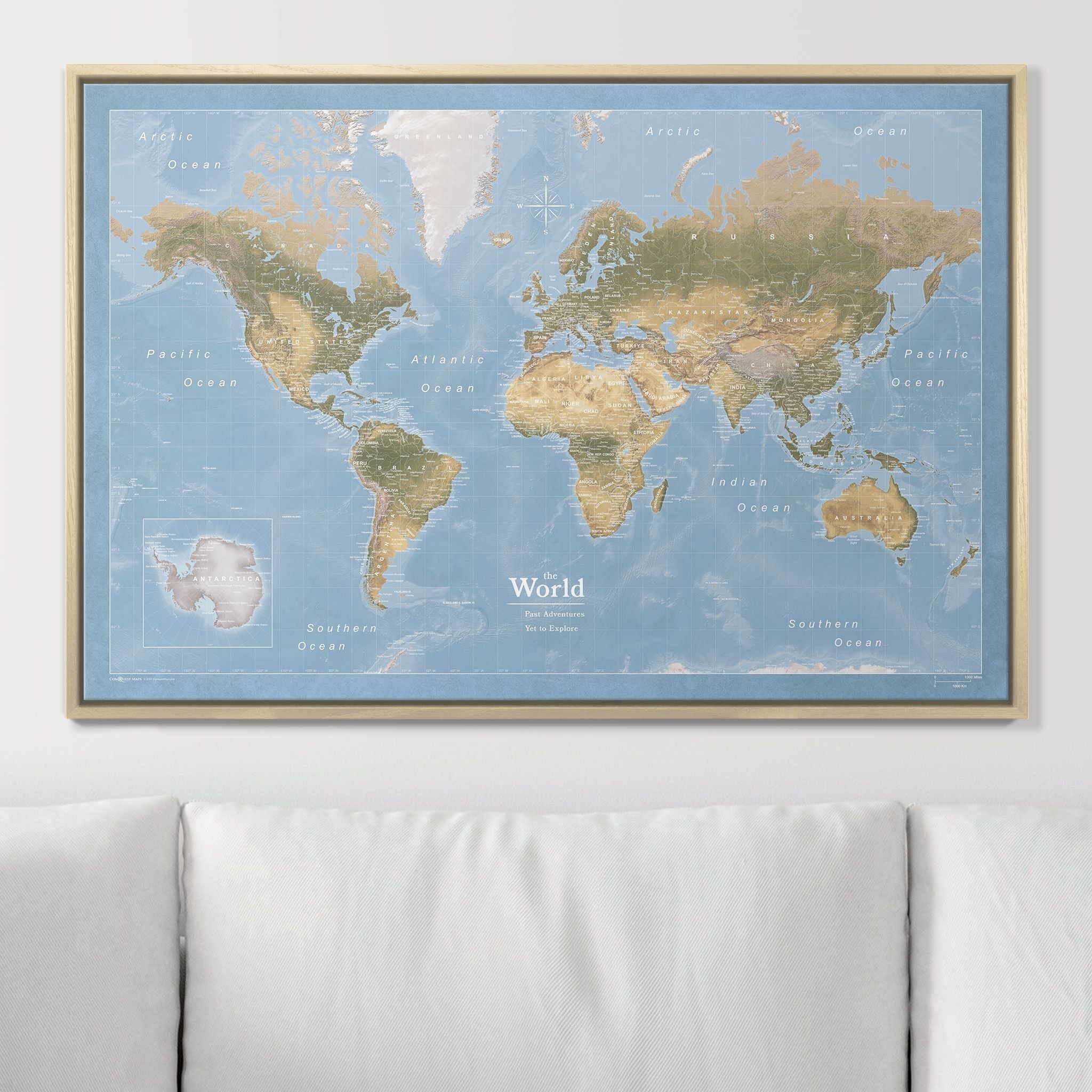 Push Pin World Map (Pin Board) - Natural Earth - Overstock Sale! CM Pin Board