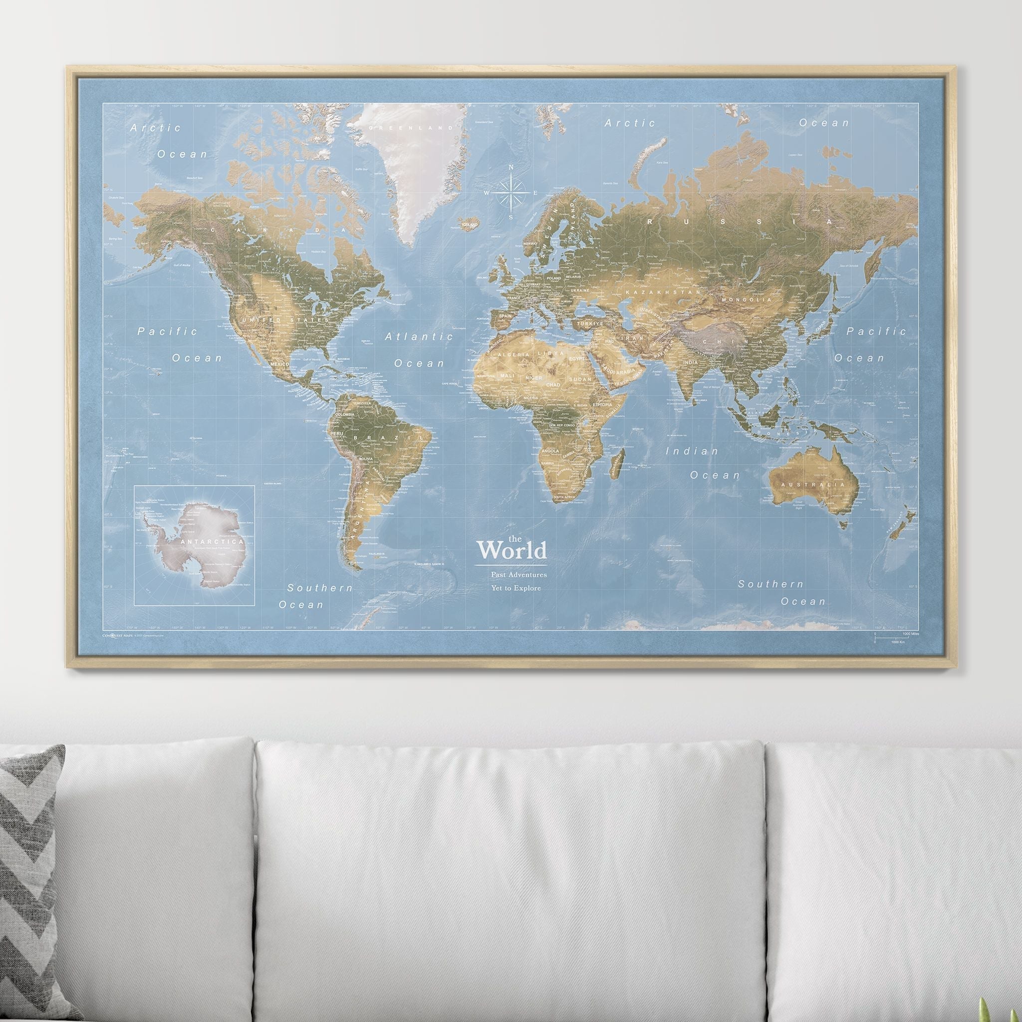 Push Pin World Map (Pin Board) - Natural Earth - Overstock Sale! CM Pin Board