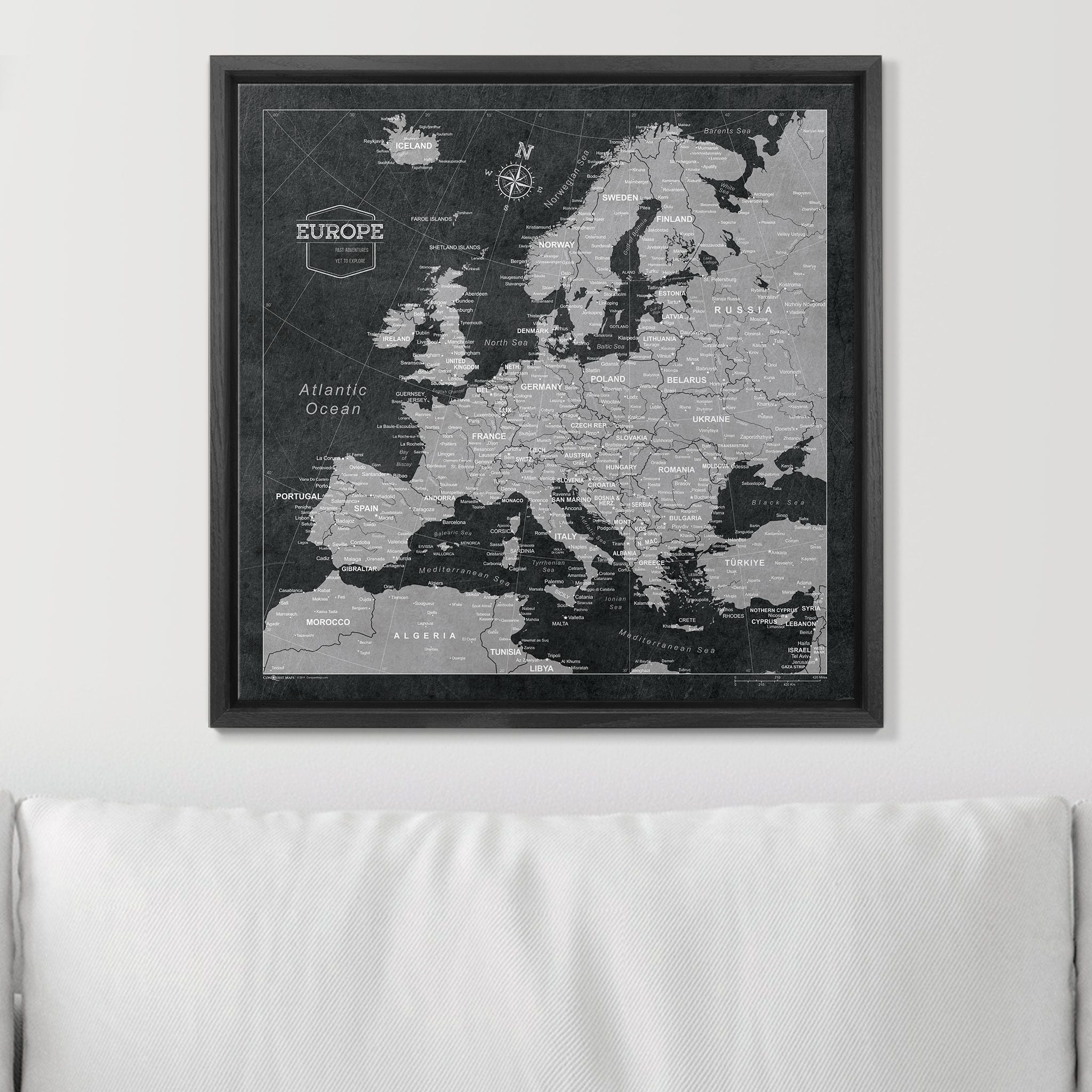 Push Pin Europe Map (Pin Board) -Desert Sunrise CM Pin Board