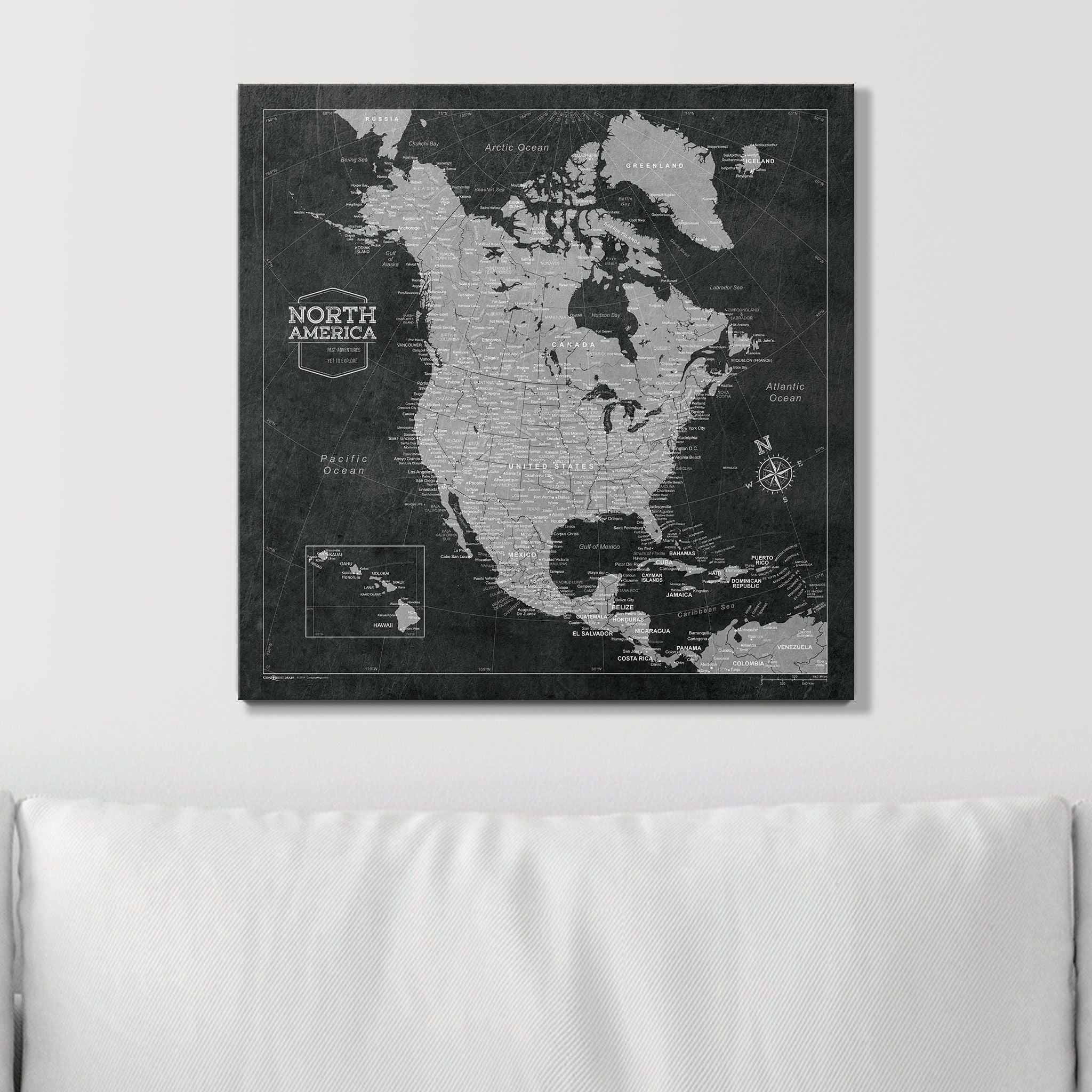 Push Pin North America Map (Pin Board) - Desert Sunrise CM Pin Board