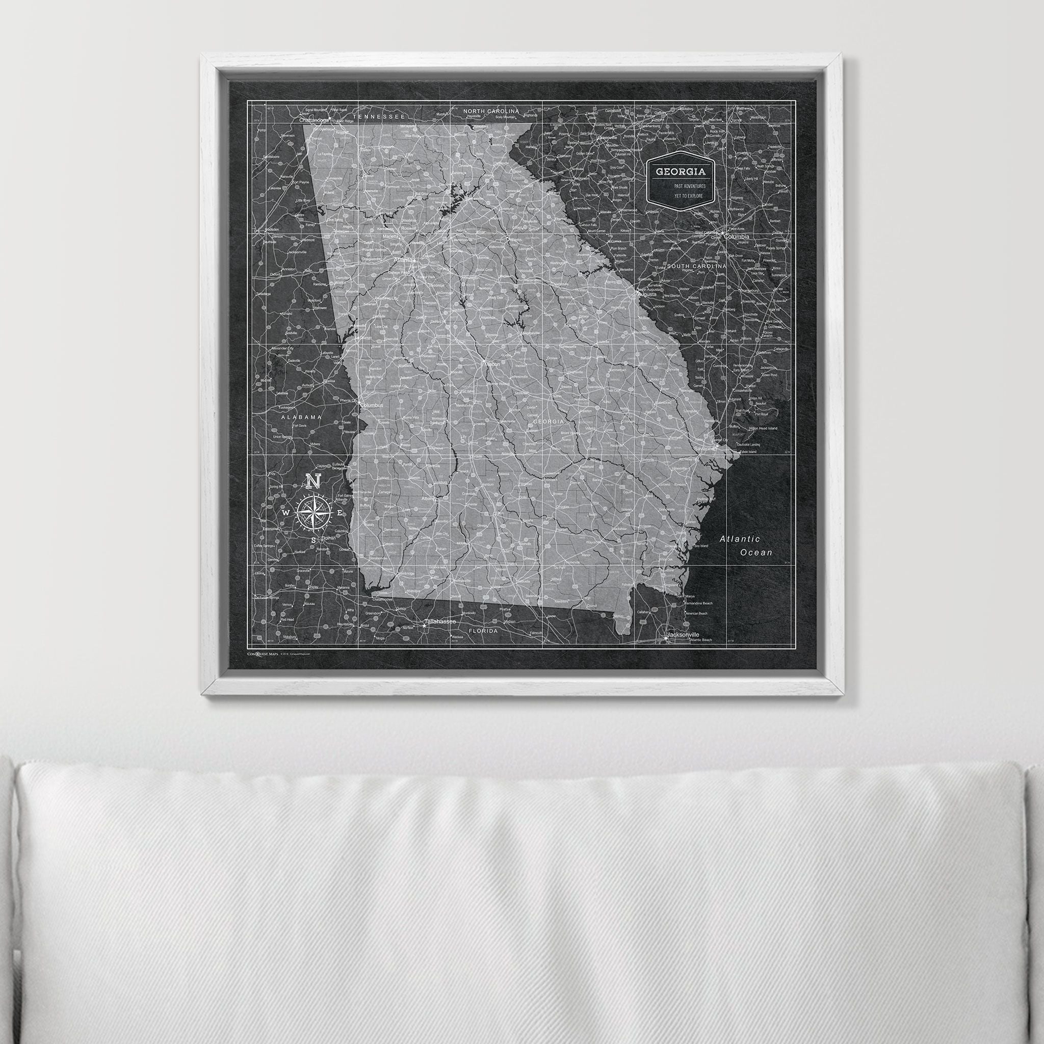 Push Pin Georgia Map (Pin Board) - Modern Slate CM Pin Board