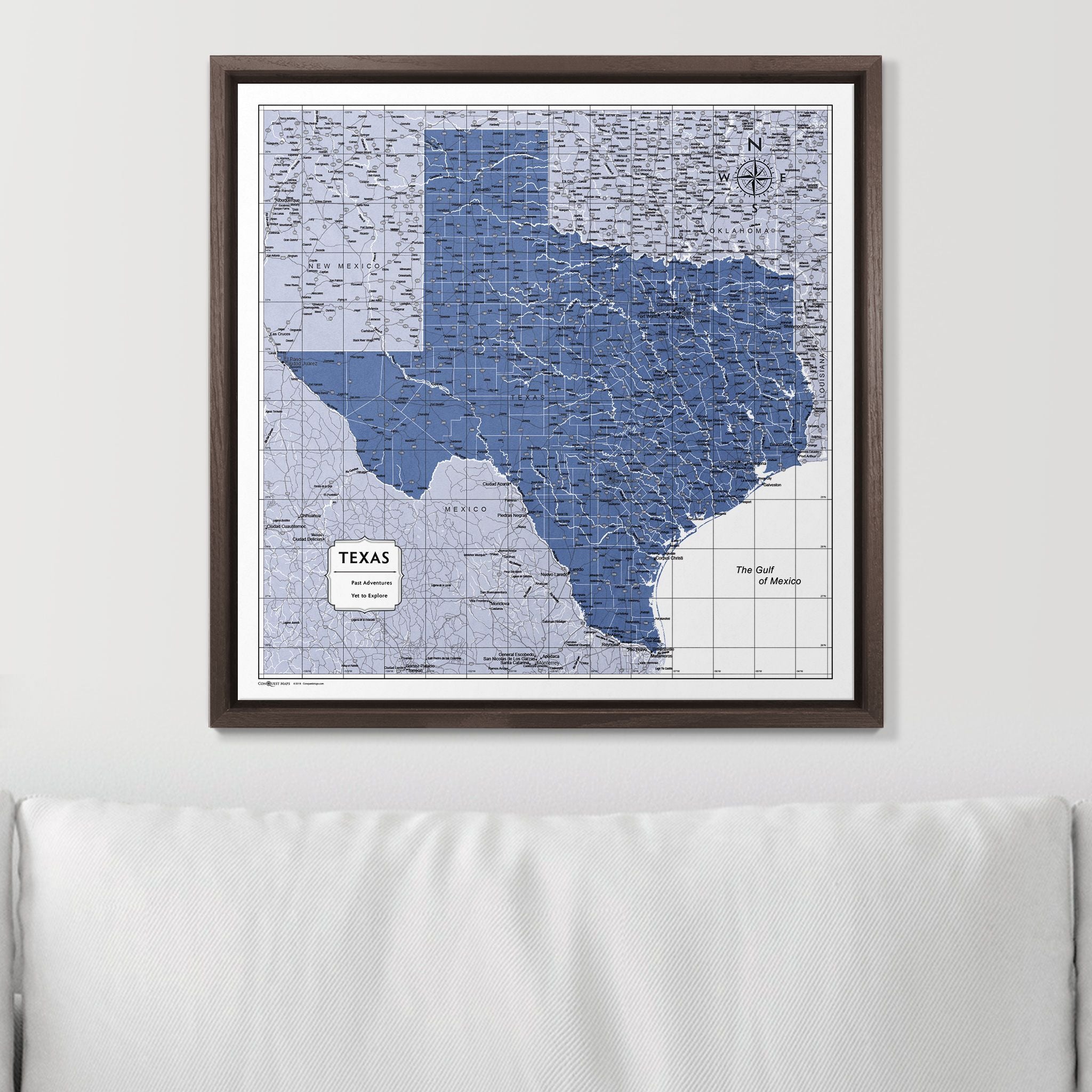 Push Pin Texas Map (Pin Board) - Navy Color Splash CM Pin Board