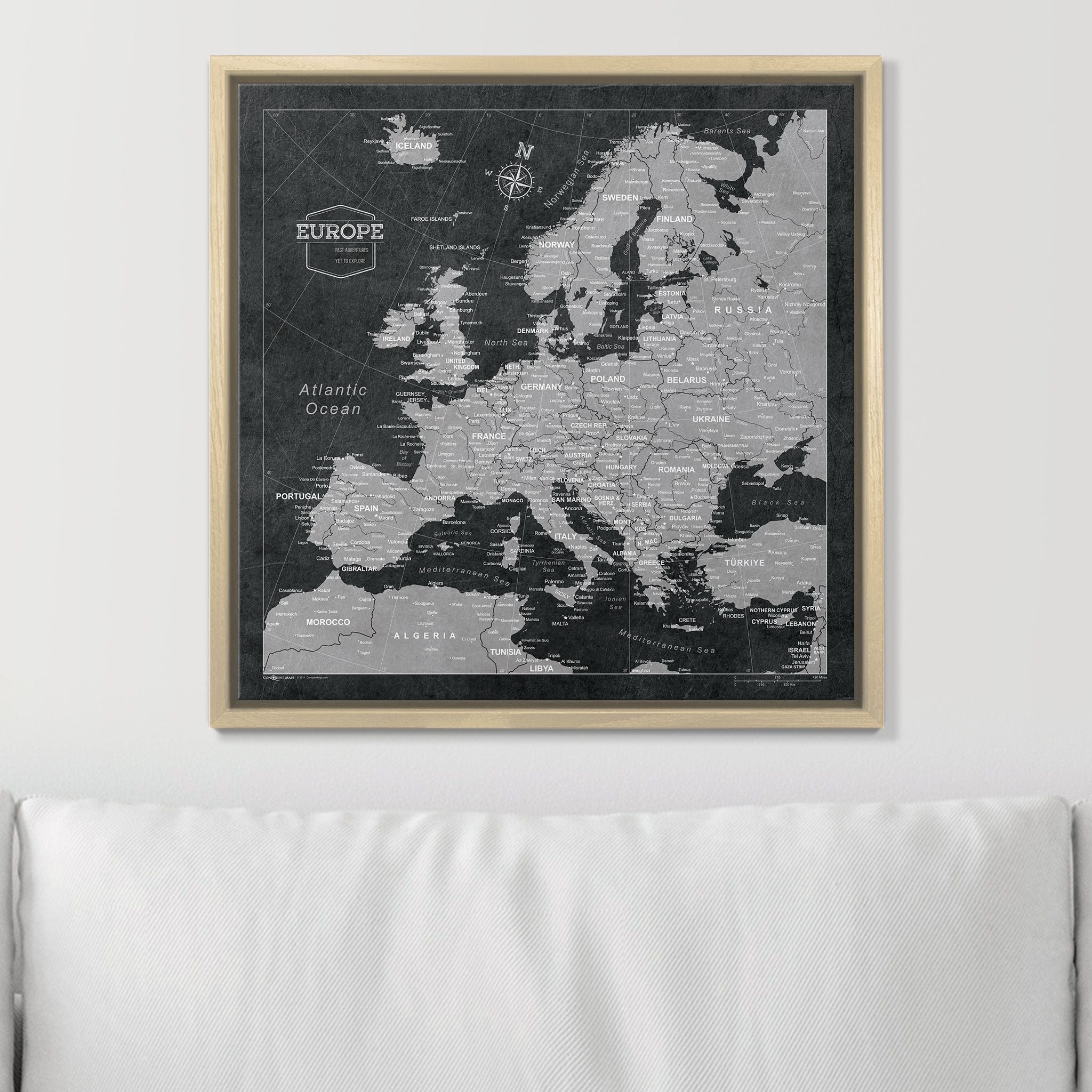 Push Pin Europe Map (Pin Board) -Desert Sunrise CM Pin Board