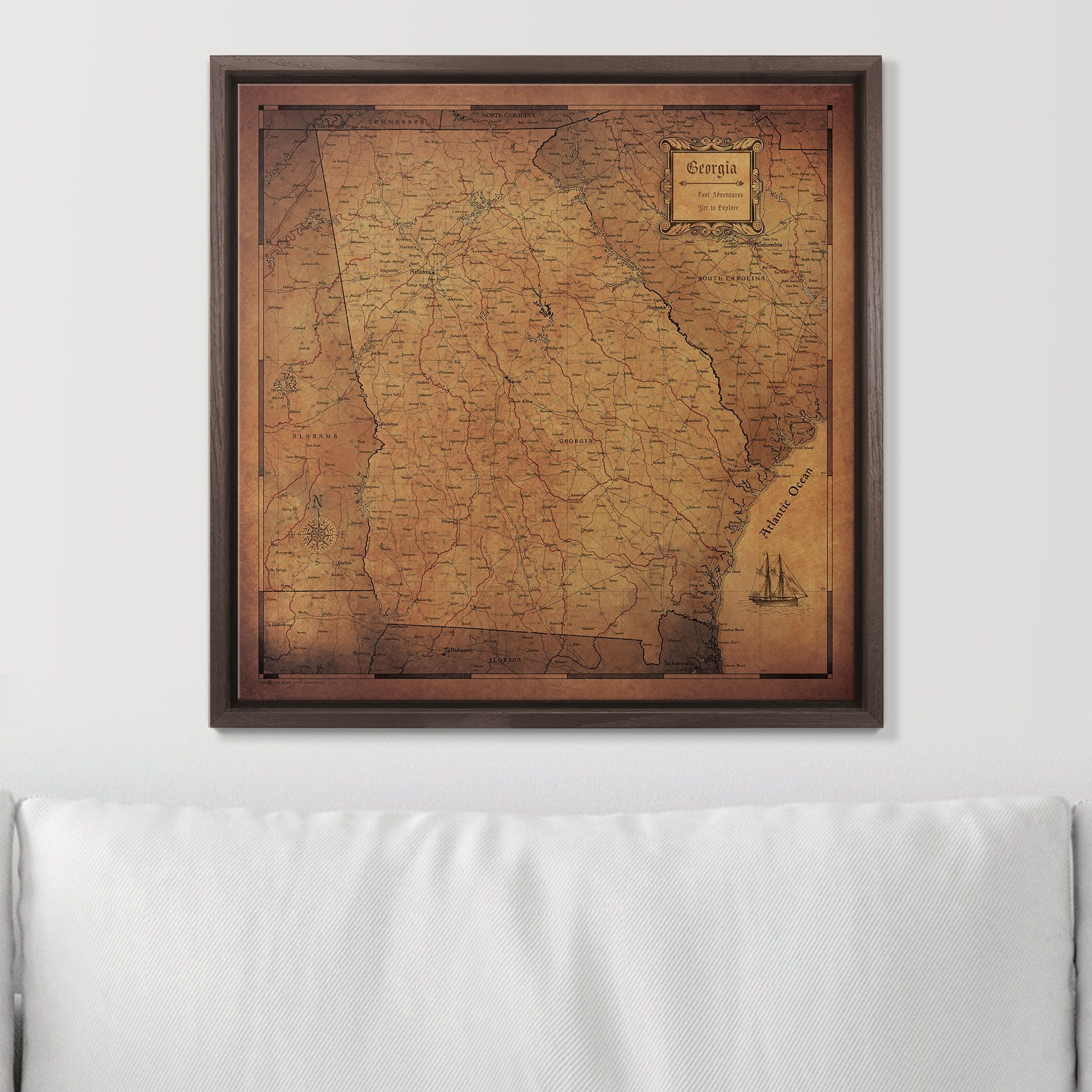 Push Pin Georgia Map (Pin Board) - Golden Aged CM Pin Board