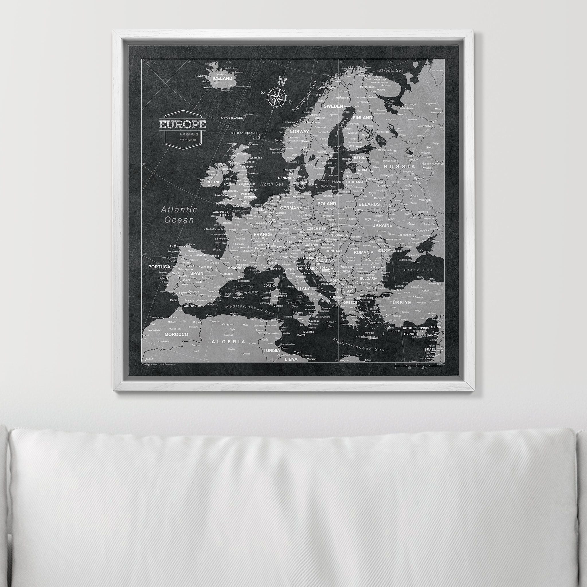 Push Pin Europe Map (Pin Board) -Desert Sunrise CM Pin Board