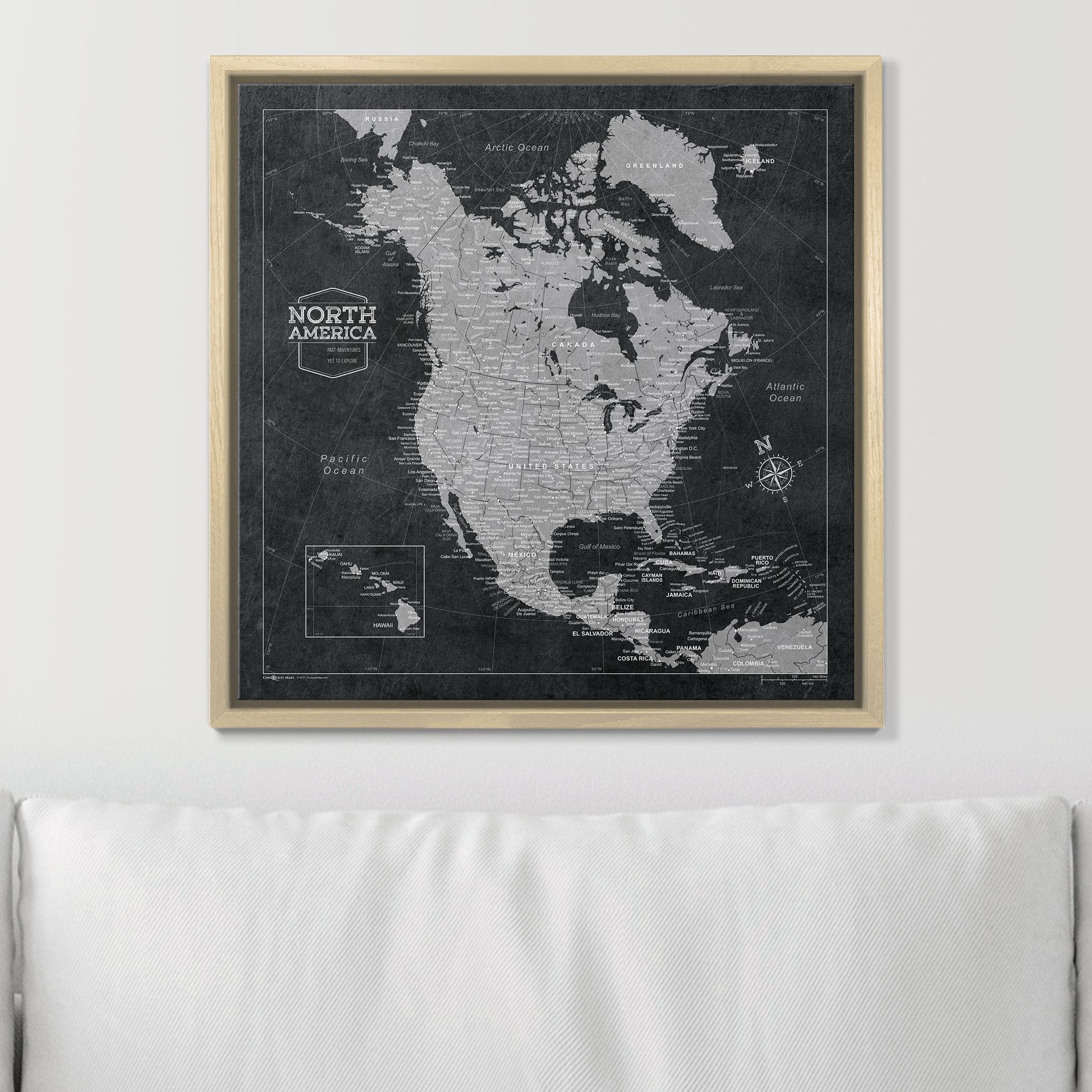 Push Pin North America Map (Pin Board) - Desert Sunrise CM Pin Board