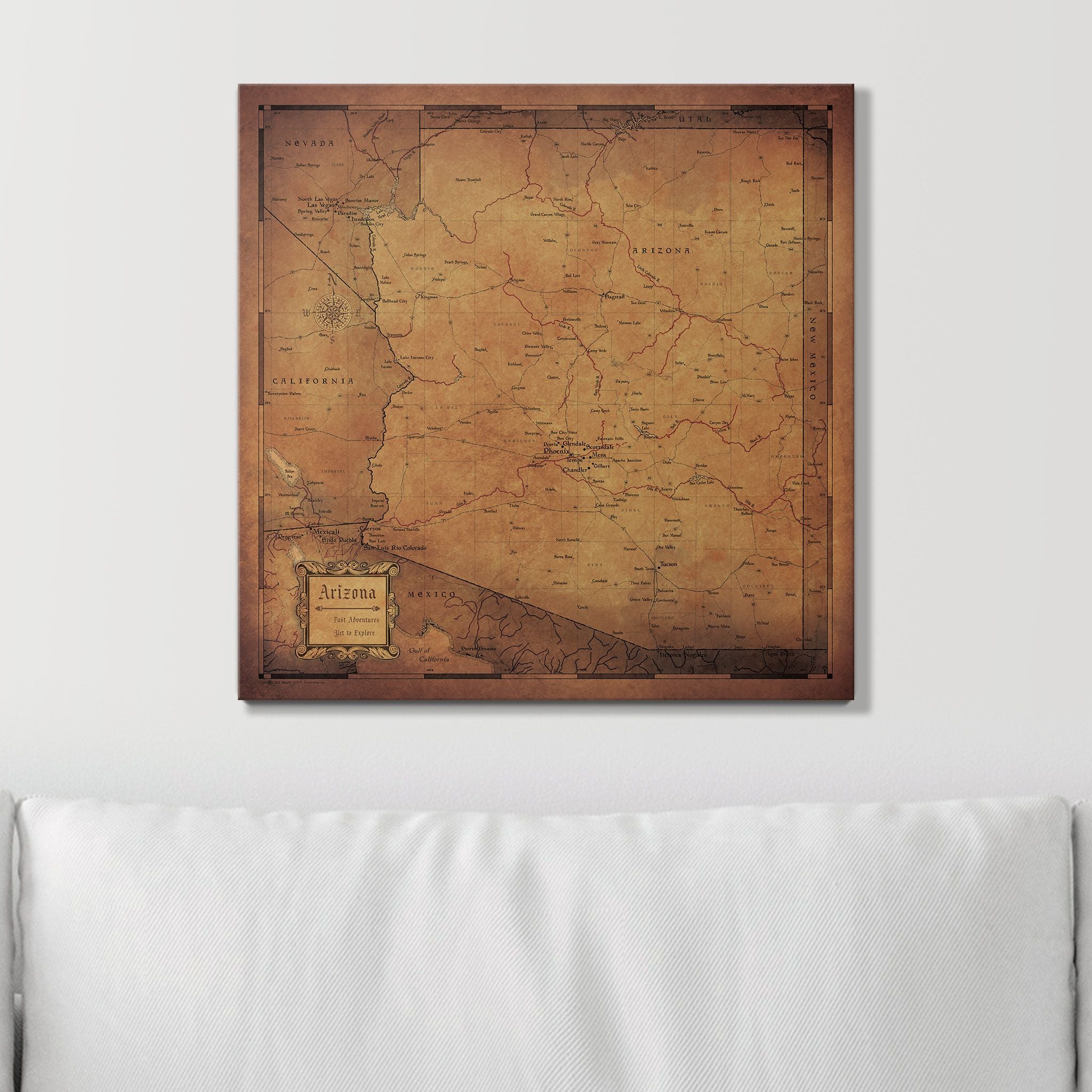 Push Pin Arizona Map (Pin Board) - Golden Aged CM Pin Board