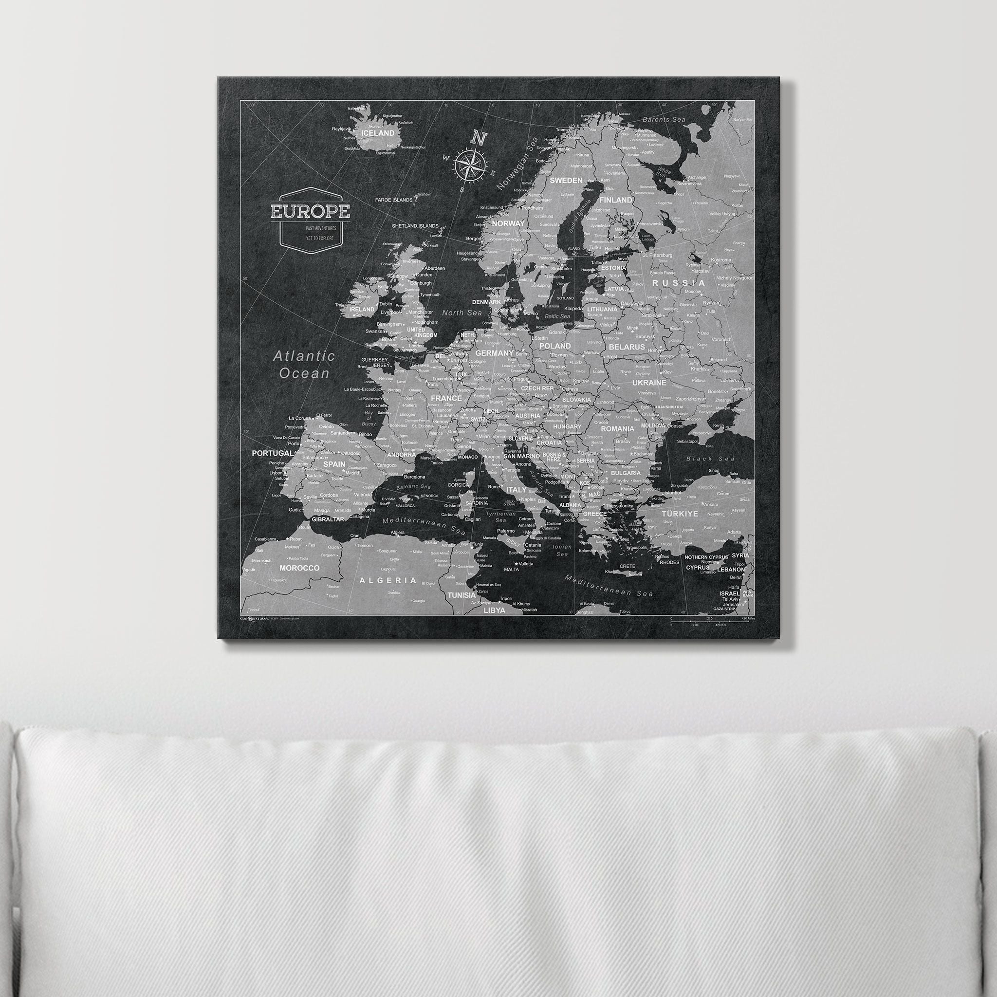 Push Pin Europe Map (Pin Board) -Desert Sunrise CM Pin Board