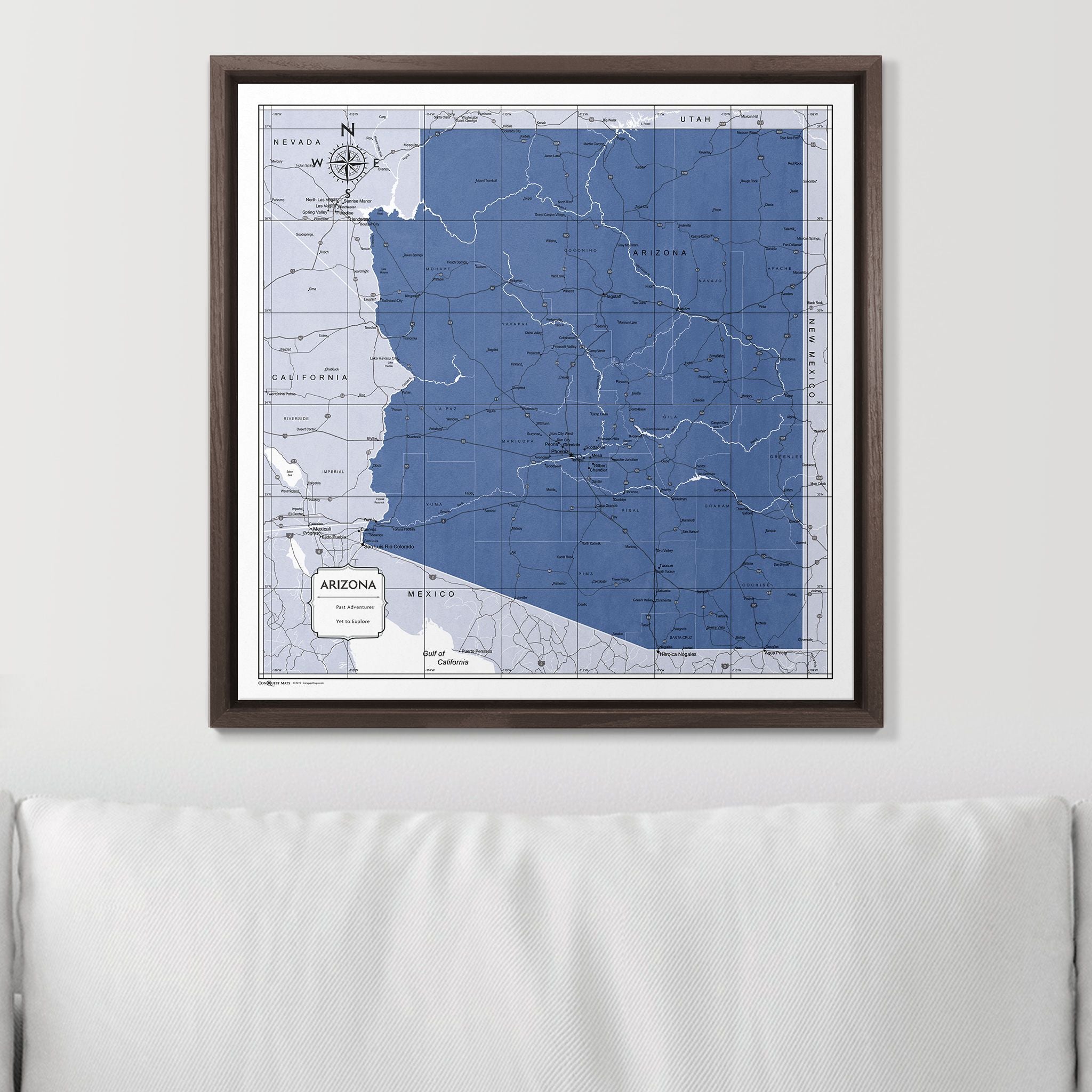 Push Pin Arizona Map (Pin Board) - Navy Color Splash CM Pin Board