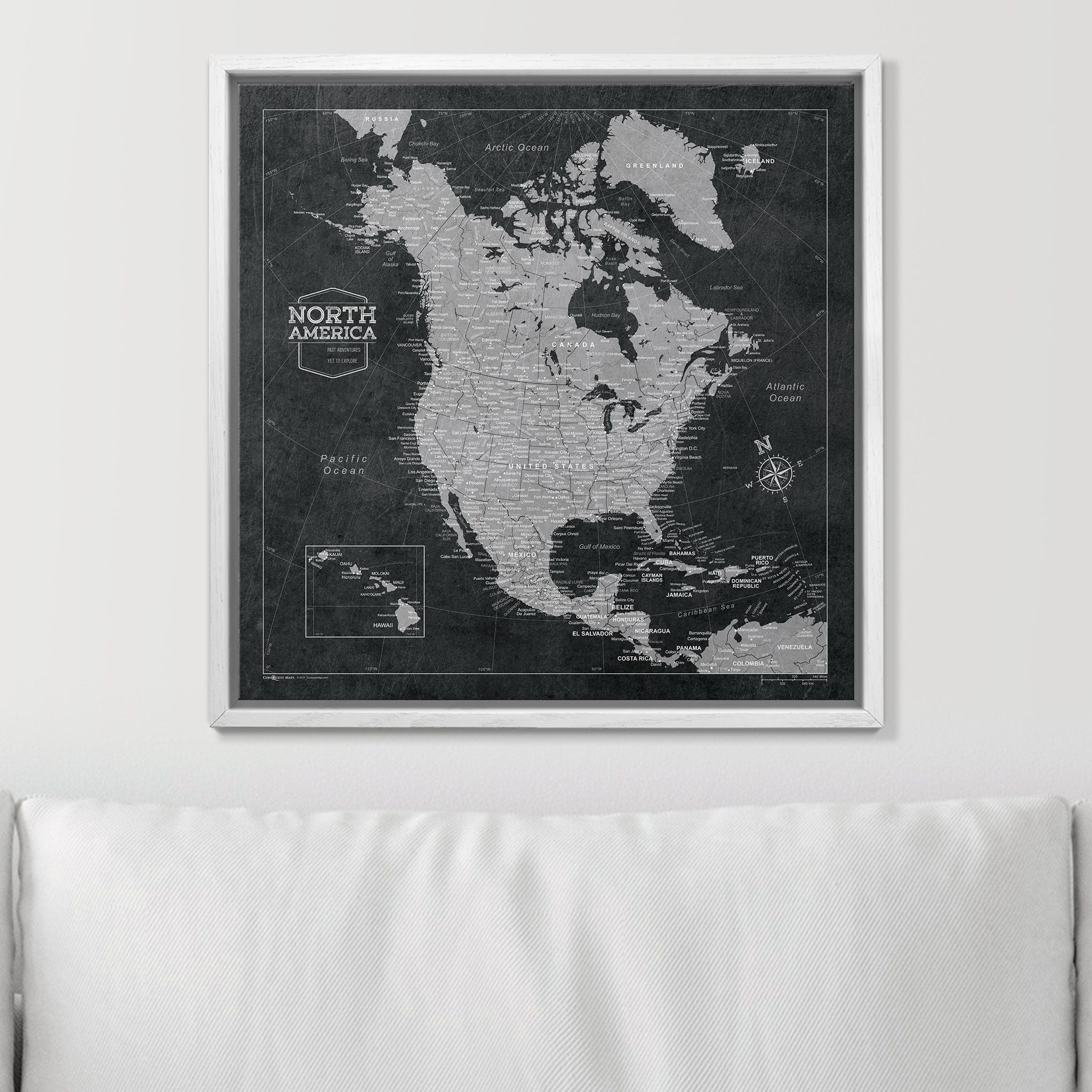 Push Pin North America Map (Pin Board) - Desert Sunrise CM Pin Board