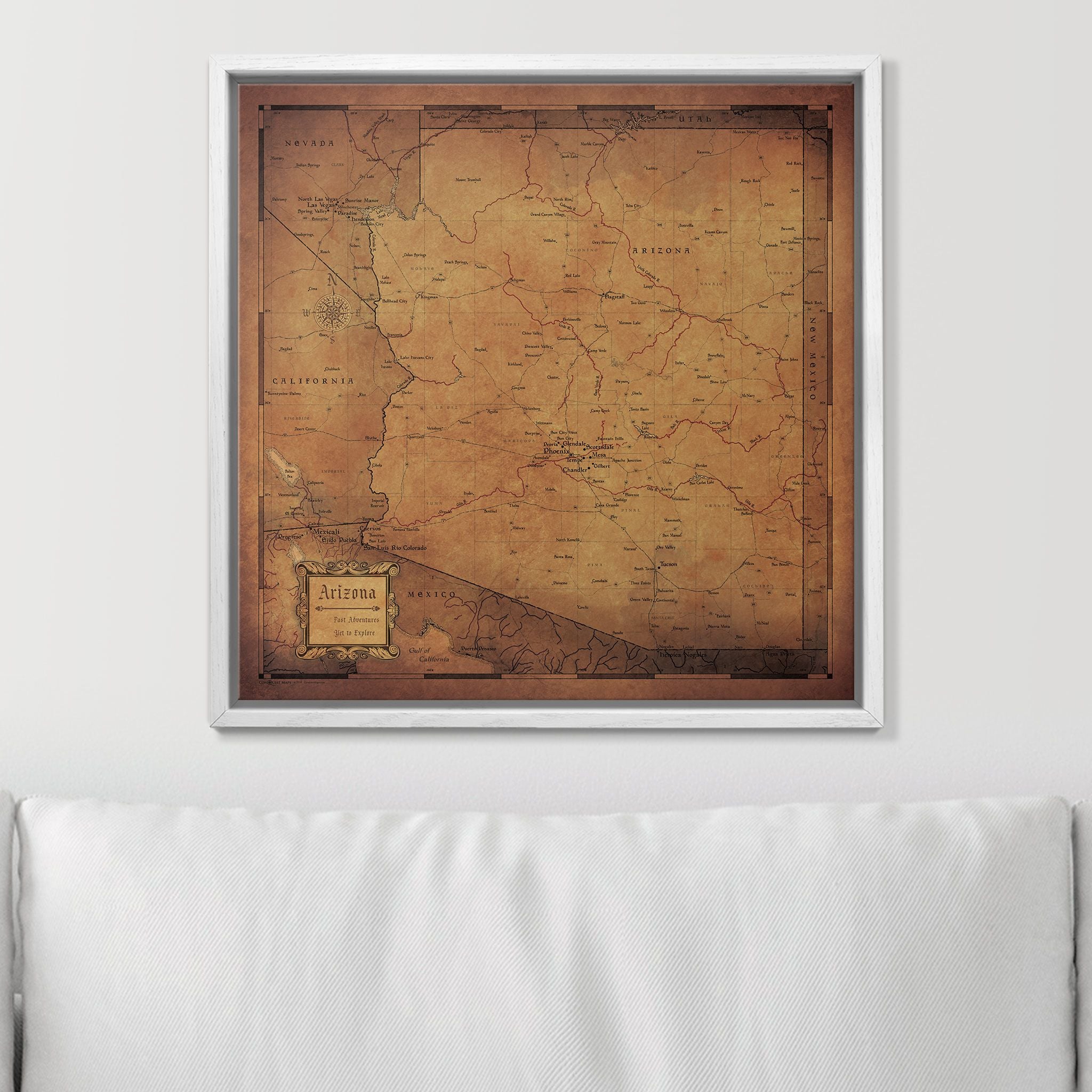 Push Pin Arizona Map (Pin Board) - Golden Aged CM Pin Board