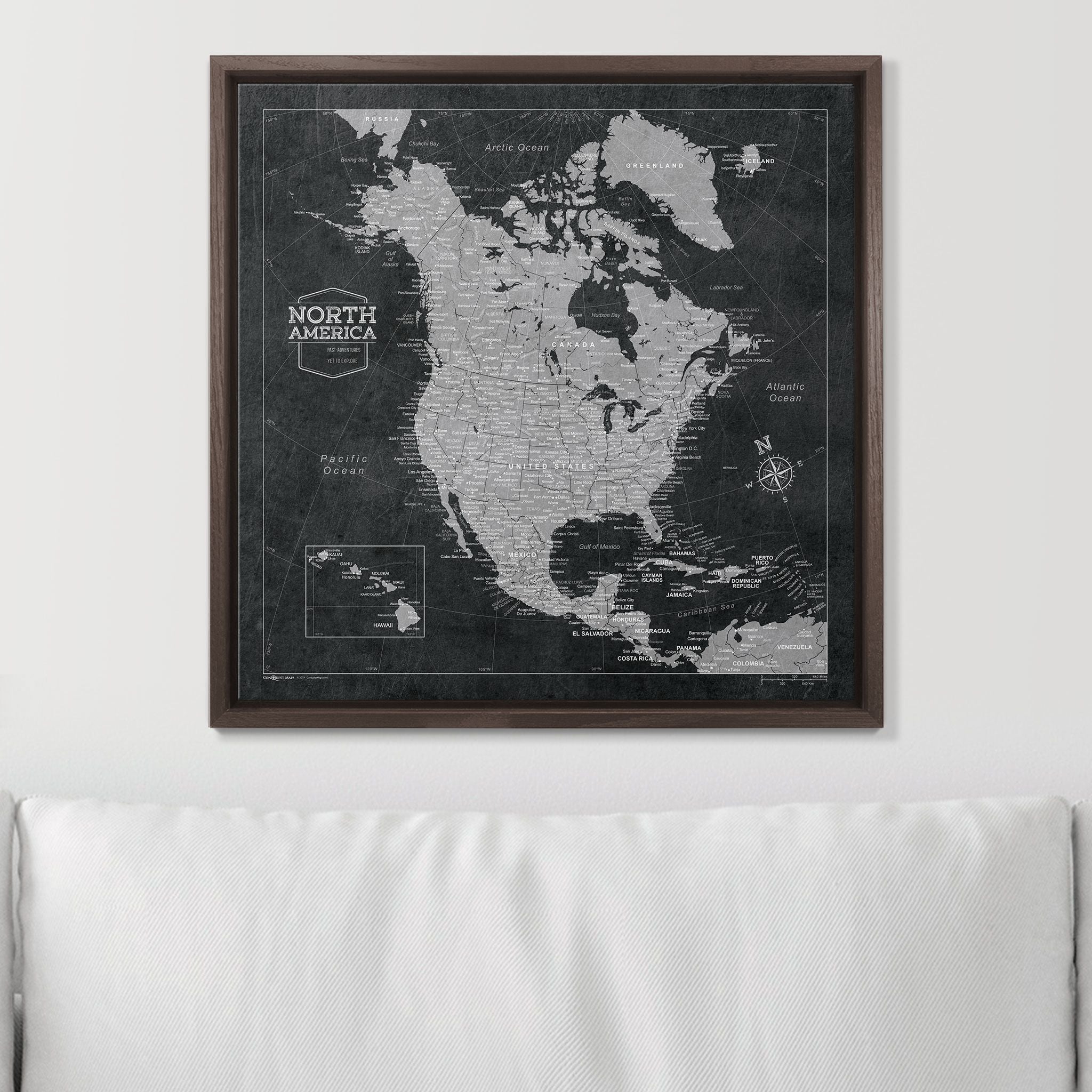 Push Pin North America Map (Pin Board) - Desert Sunrise CM Pin Board