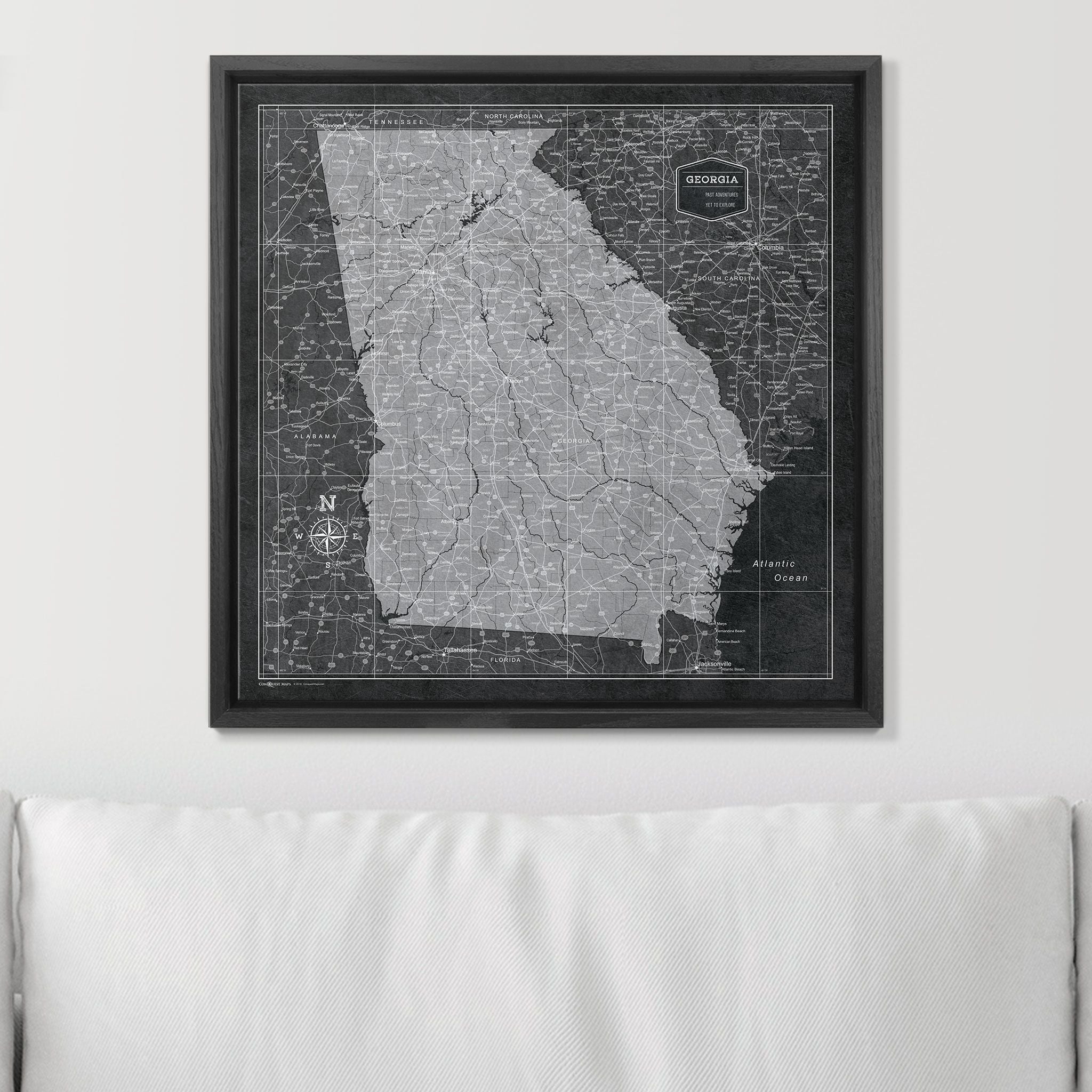 Push Pin Georgia Map (Pin Board) - Modern Slate CM Pin Board