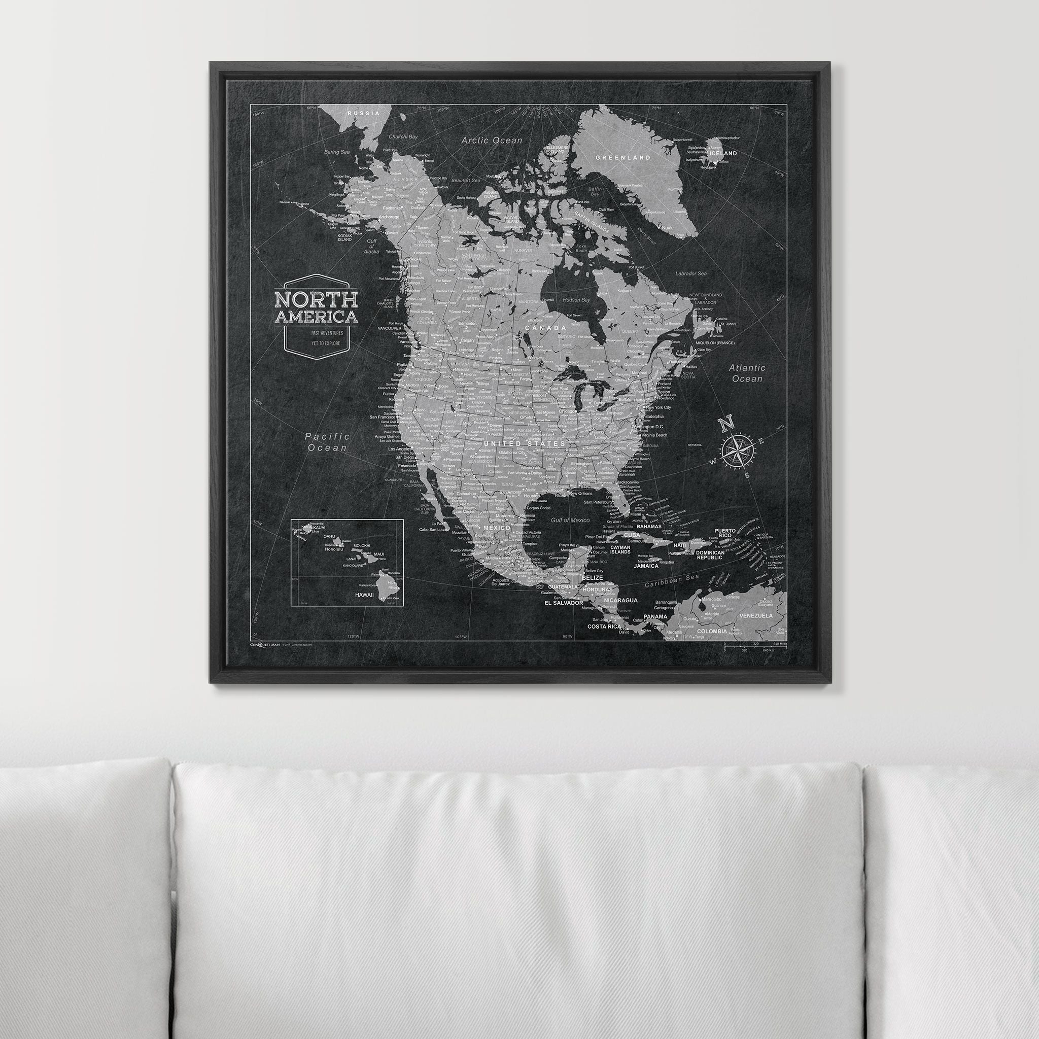Push Pin North America Map (Pin Board) - Desert Sunrise CM Pin Board