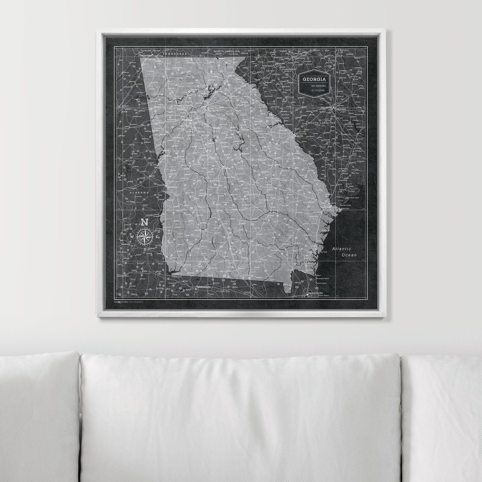 Push Pin Georgia Map (Pin Board) - Modern Slate CM Pin Board