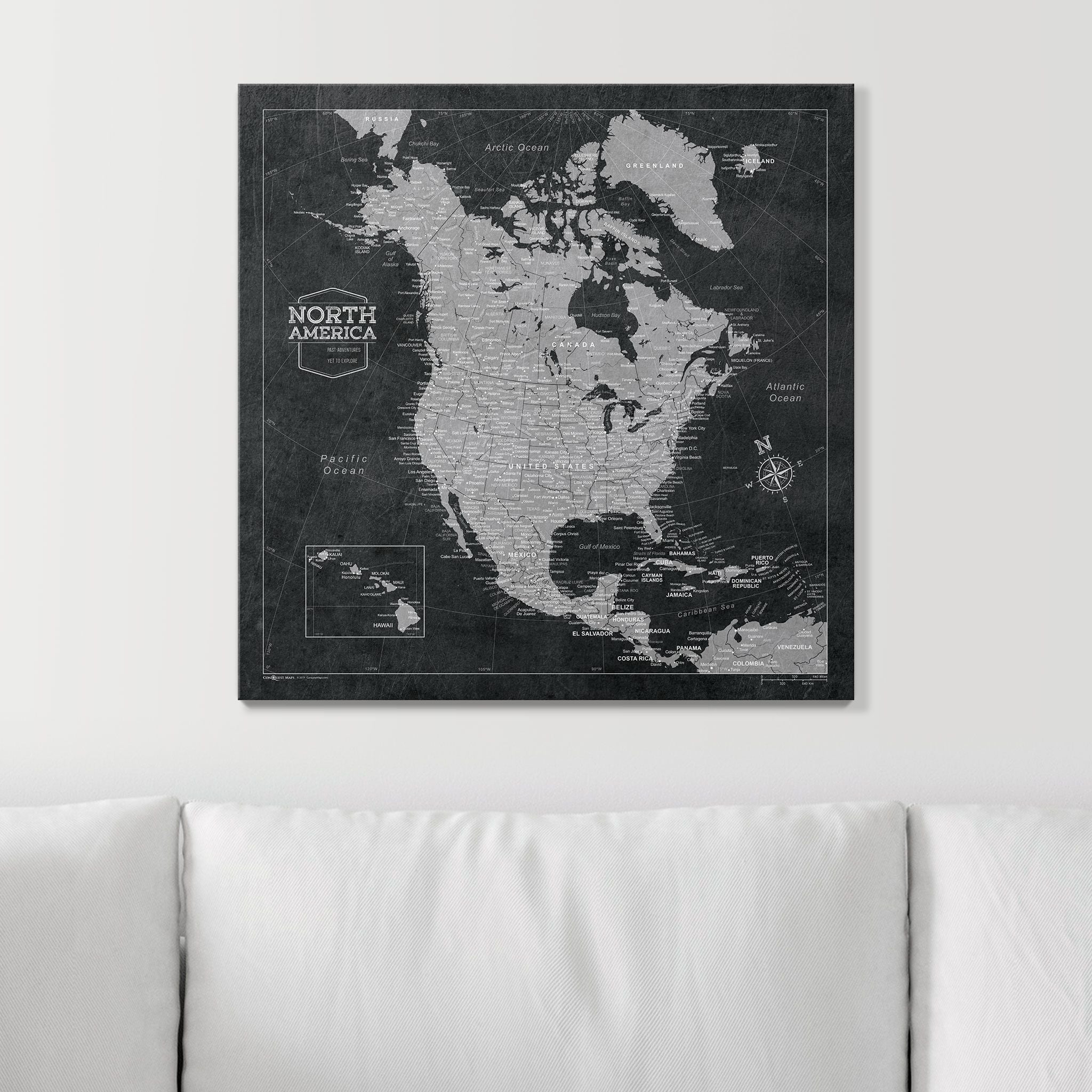Push Pin North America Map (Pin Board) - Desert Sunrise CM Pin Board